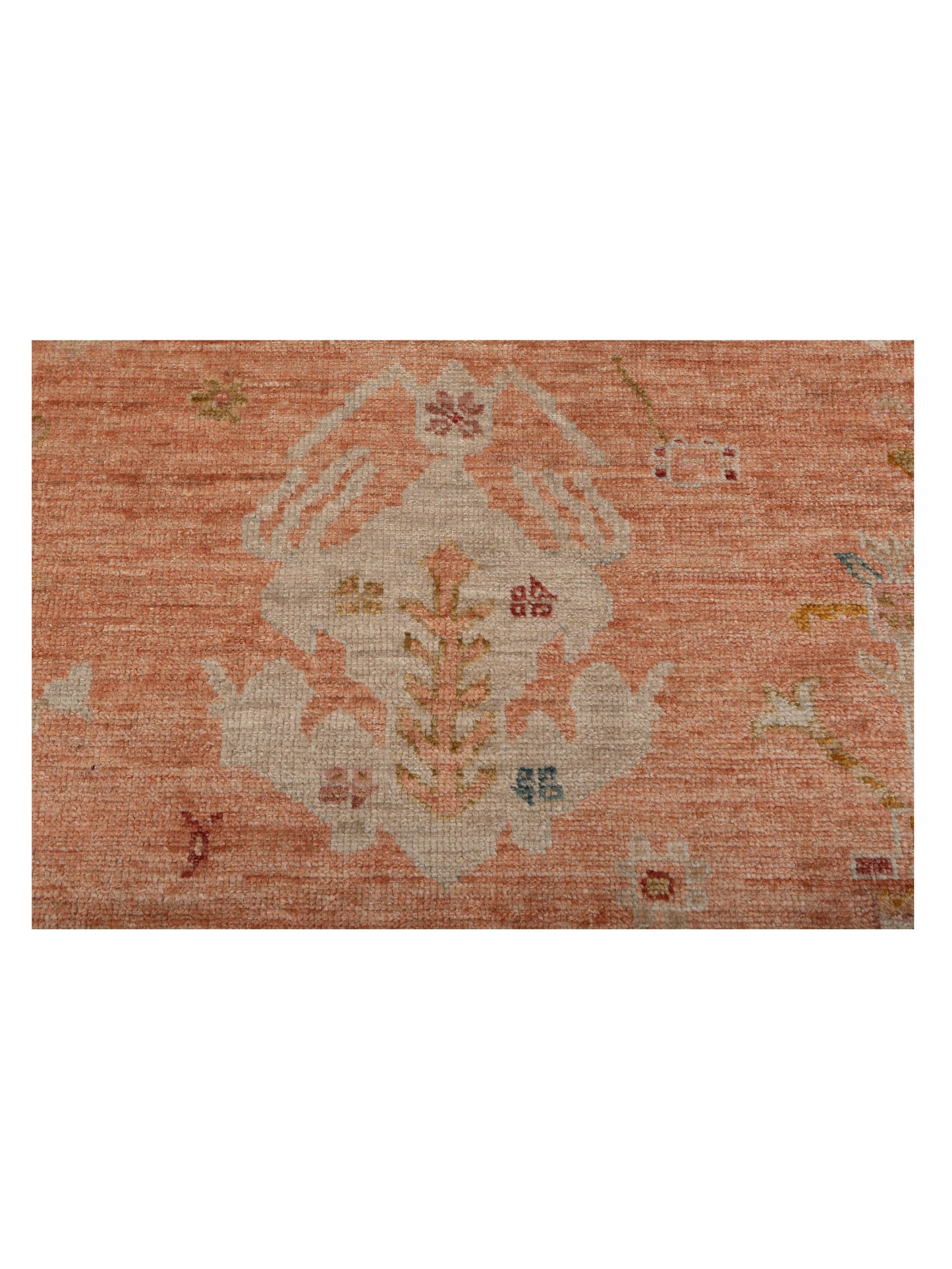 Angora Oushak 148231 Pink Ivory 12.2x17.6 Hand Knotted Rug