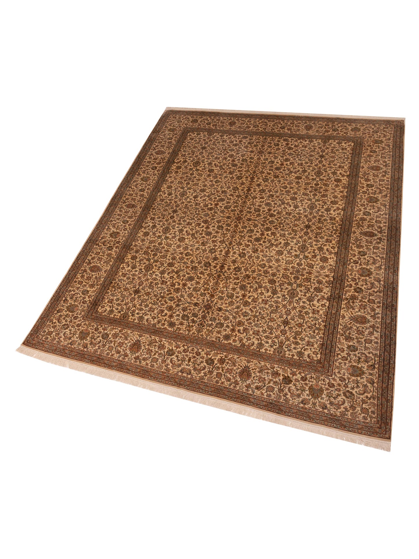 Pure Silk 113230 Beige 8x11 Hand Knotted Rug
