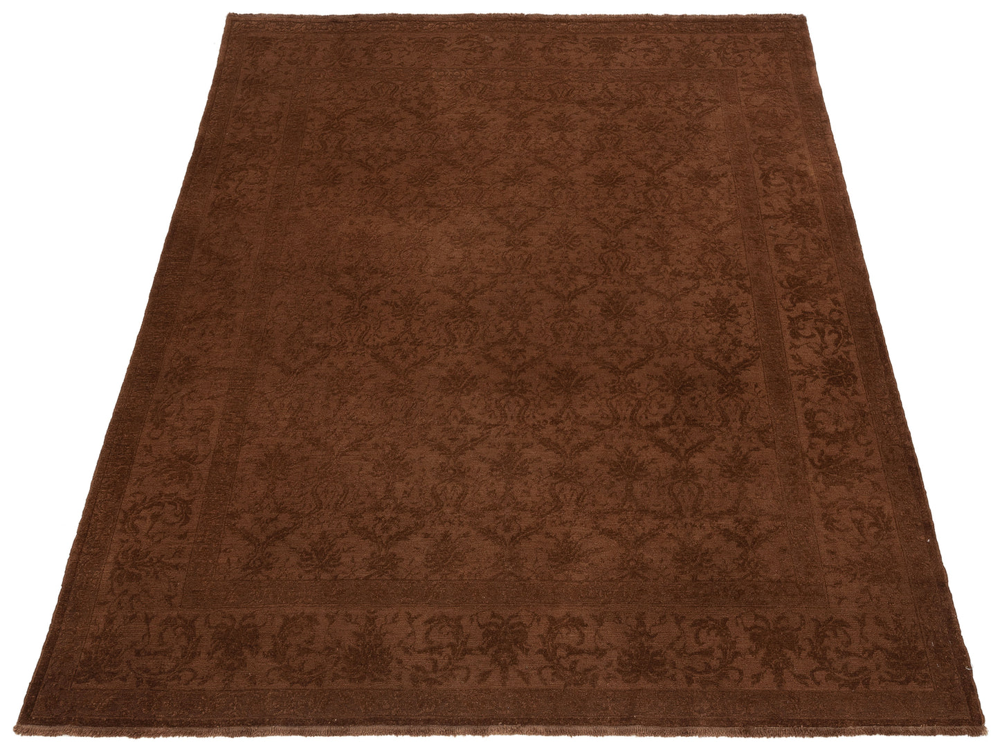 Defne Begonia Brown Dark Brown 8.2x9.10 Hand Knotted Rug