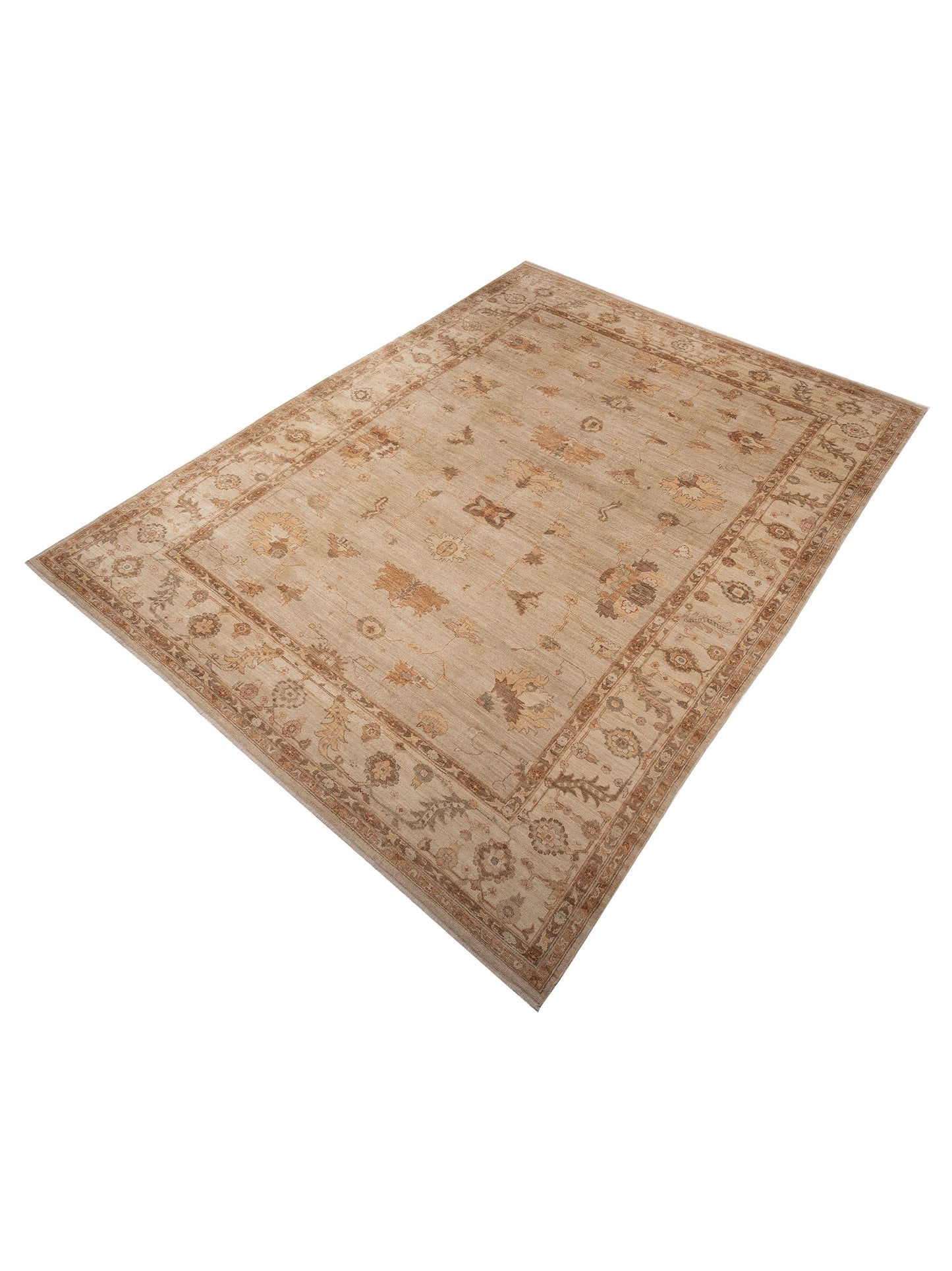 Angora Oushak 107578 Silver Ivory 13.8x18.2 Hand Knotted Rug