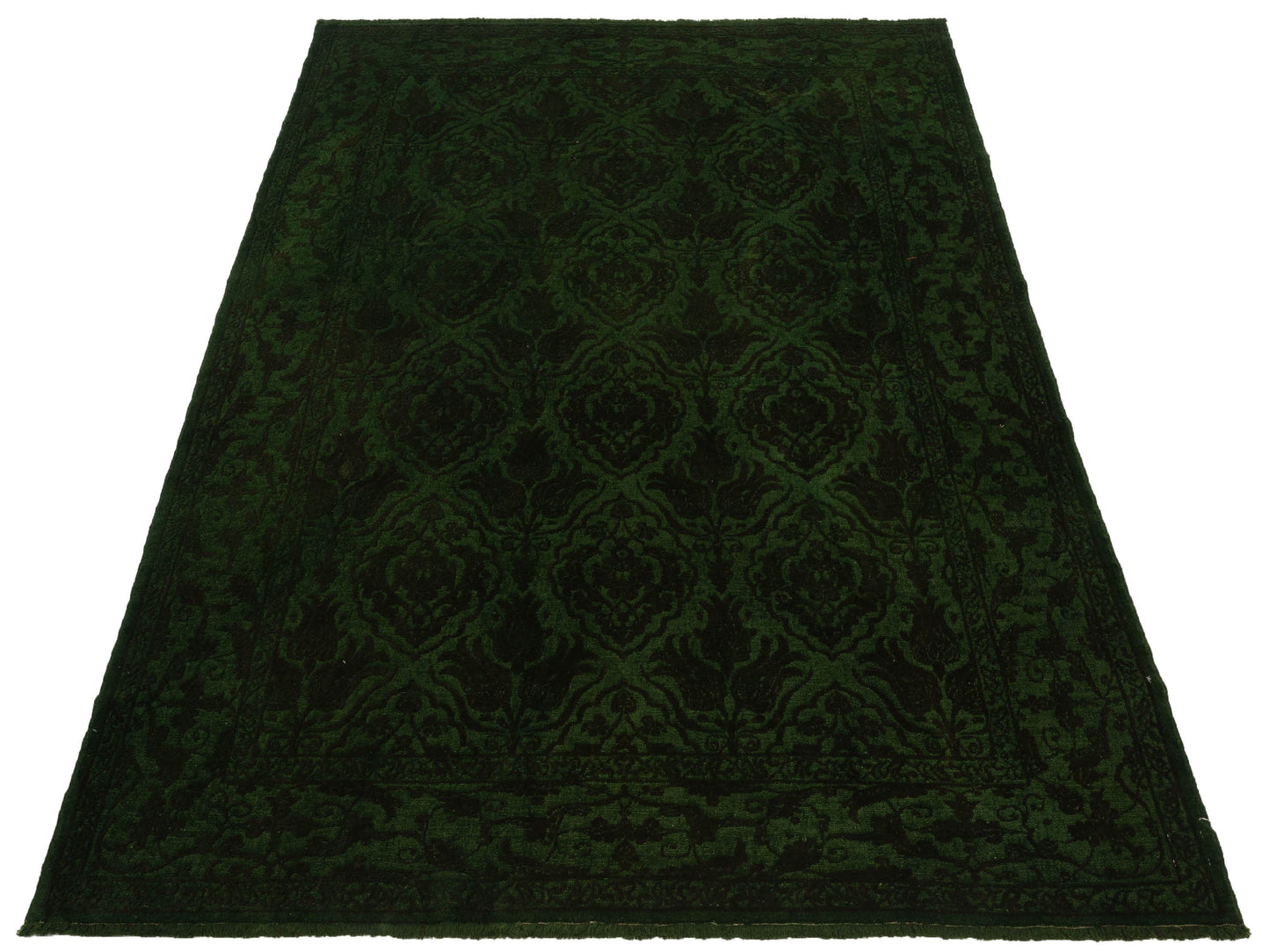 Color Bouquet 114573 Green Green 6.6x8.6 Hand Knotted Rug