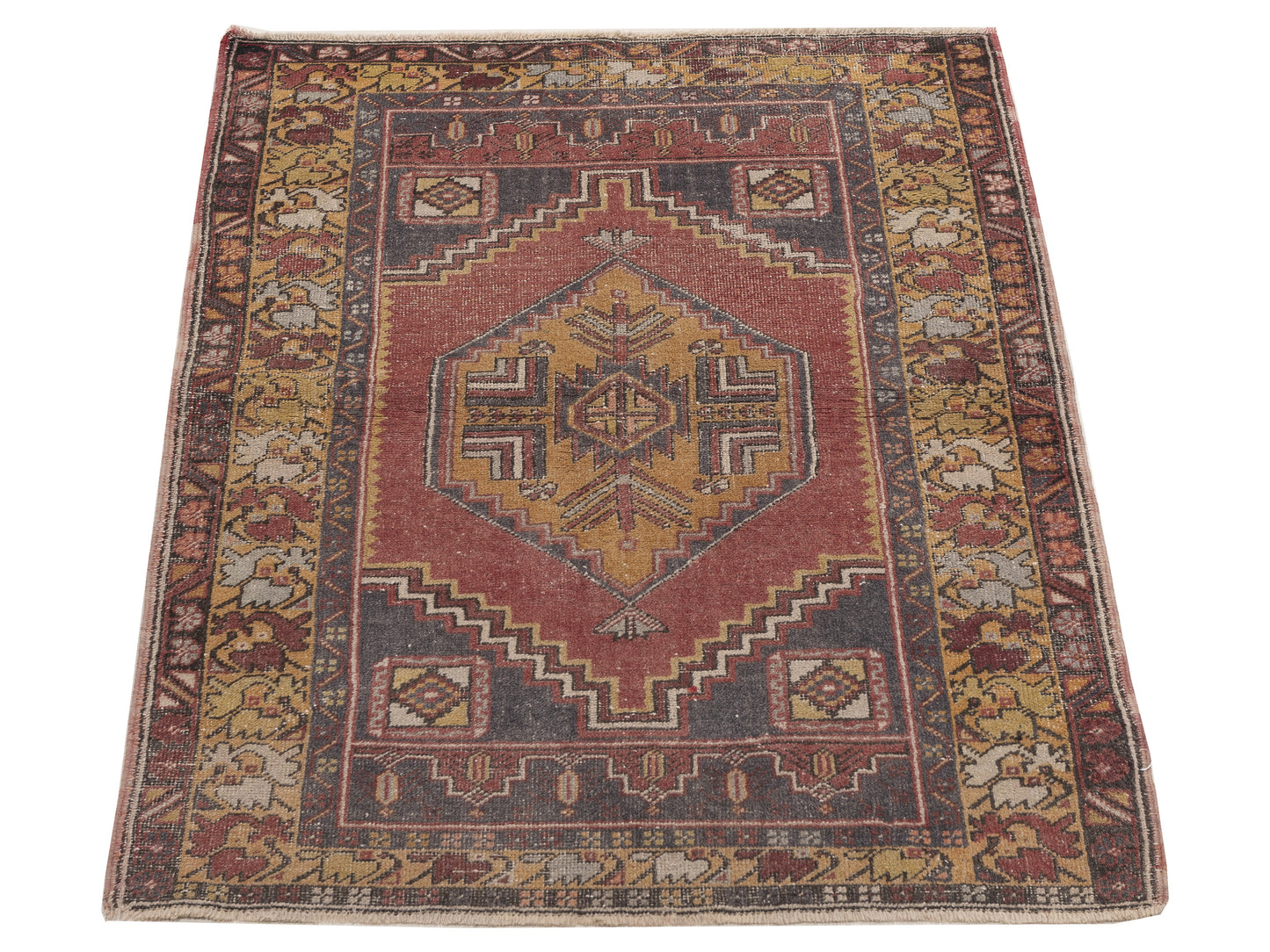 Old Anatolian 154193 Red Gold 3.8x5.7 Hand Knotted Rug