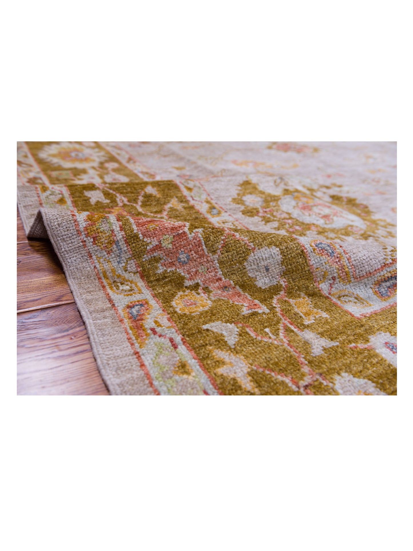 Angora Oushak 144624 Silver Mustard 8.3x10.3 Hand Knotted Rug