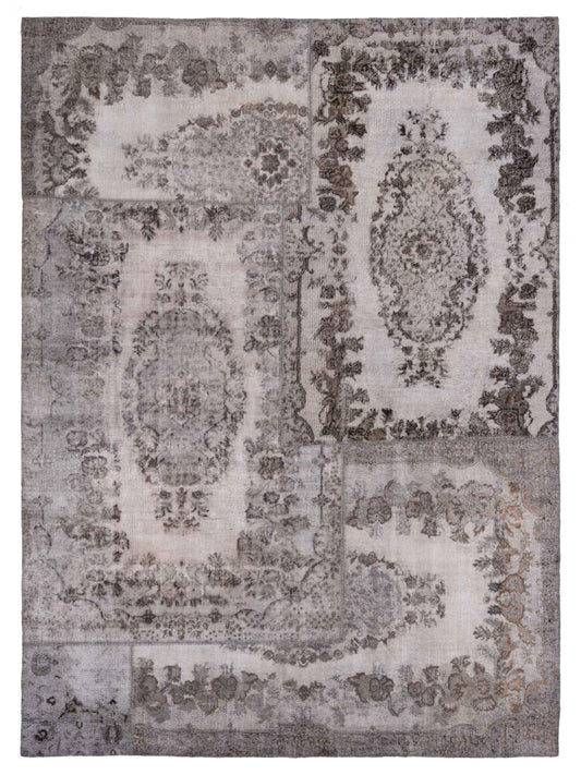 Pasha Turkish Vestige Patchwork  Gray  Contemporary