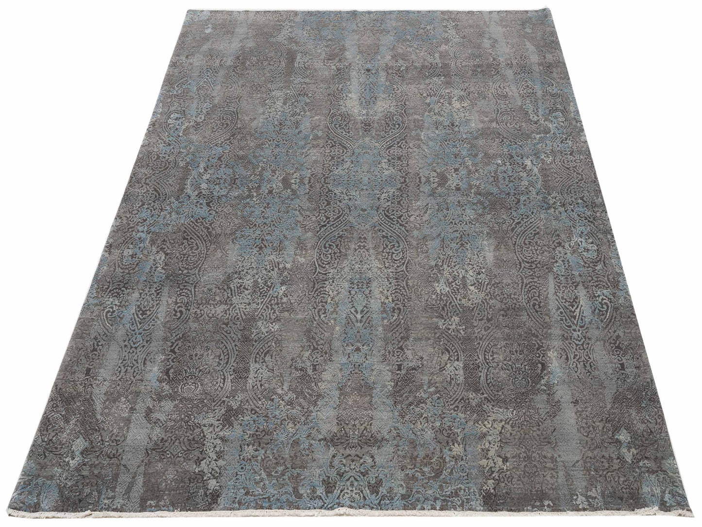 Mastersilk 127399 Gray 7.10x9.10 Hand Knotted Rug