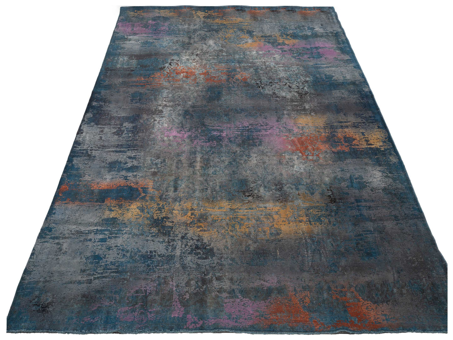 Vintage 133097 Blue Blue 9.2x12.2 Hand Knotted Rug