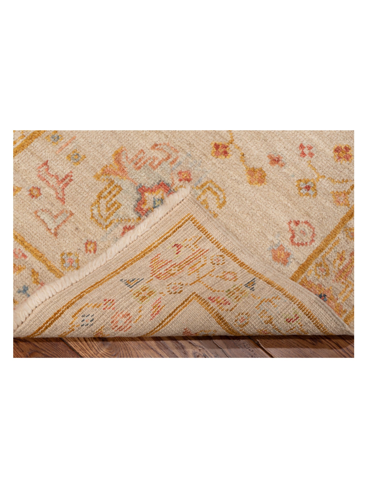 Angora Oushak 148281 Ivory Silver 2.6x9.9 Hand Knotted Rug