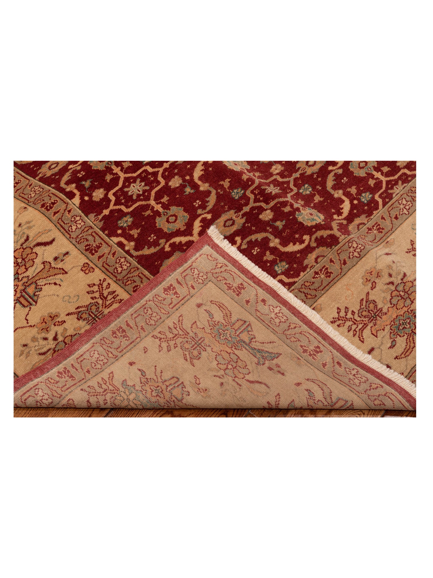 Antique Loom 107954 Red Ivory 8.1x14.6 Hand Knotted Rug