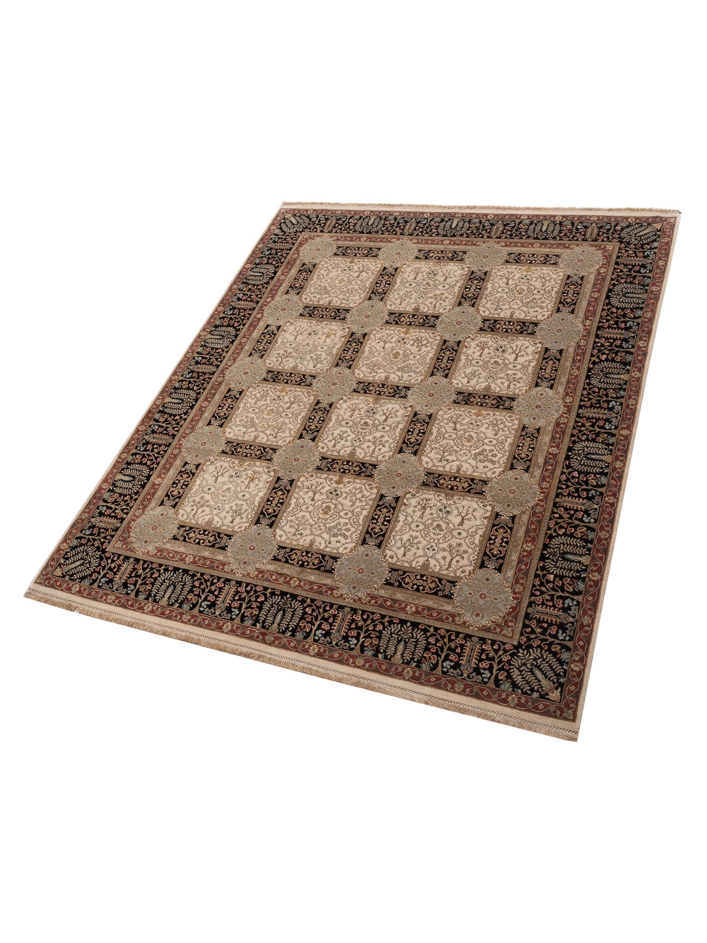 Empire 114737 Ivory Black 8.2x10 Hand Knotted Rug