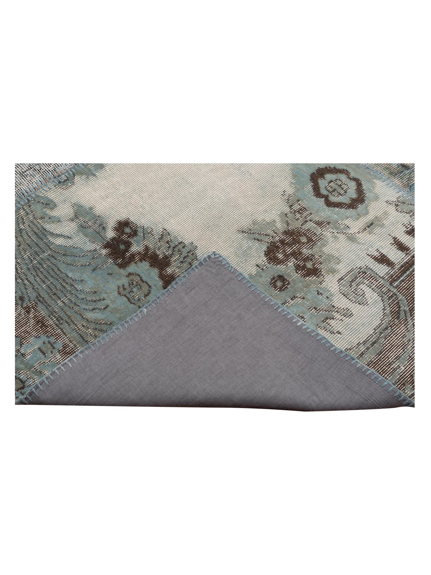Turkish Vestige Patchwork 130945 Light Blue 10x13.11 Hand Knotted Rug