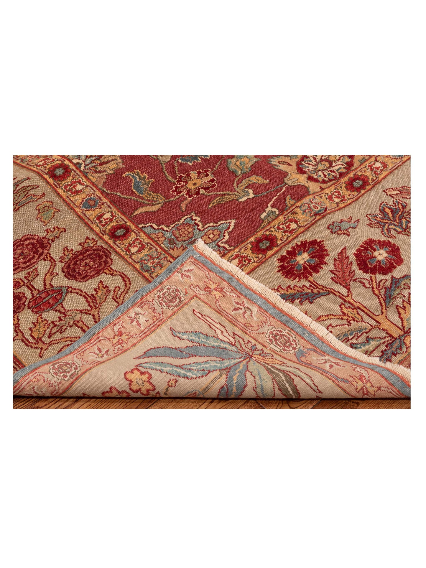 Antique Loom 104522 Red Cream 9.4x13.3 Hand Knotted Rug
