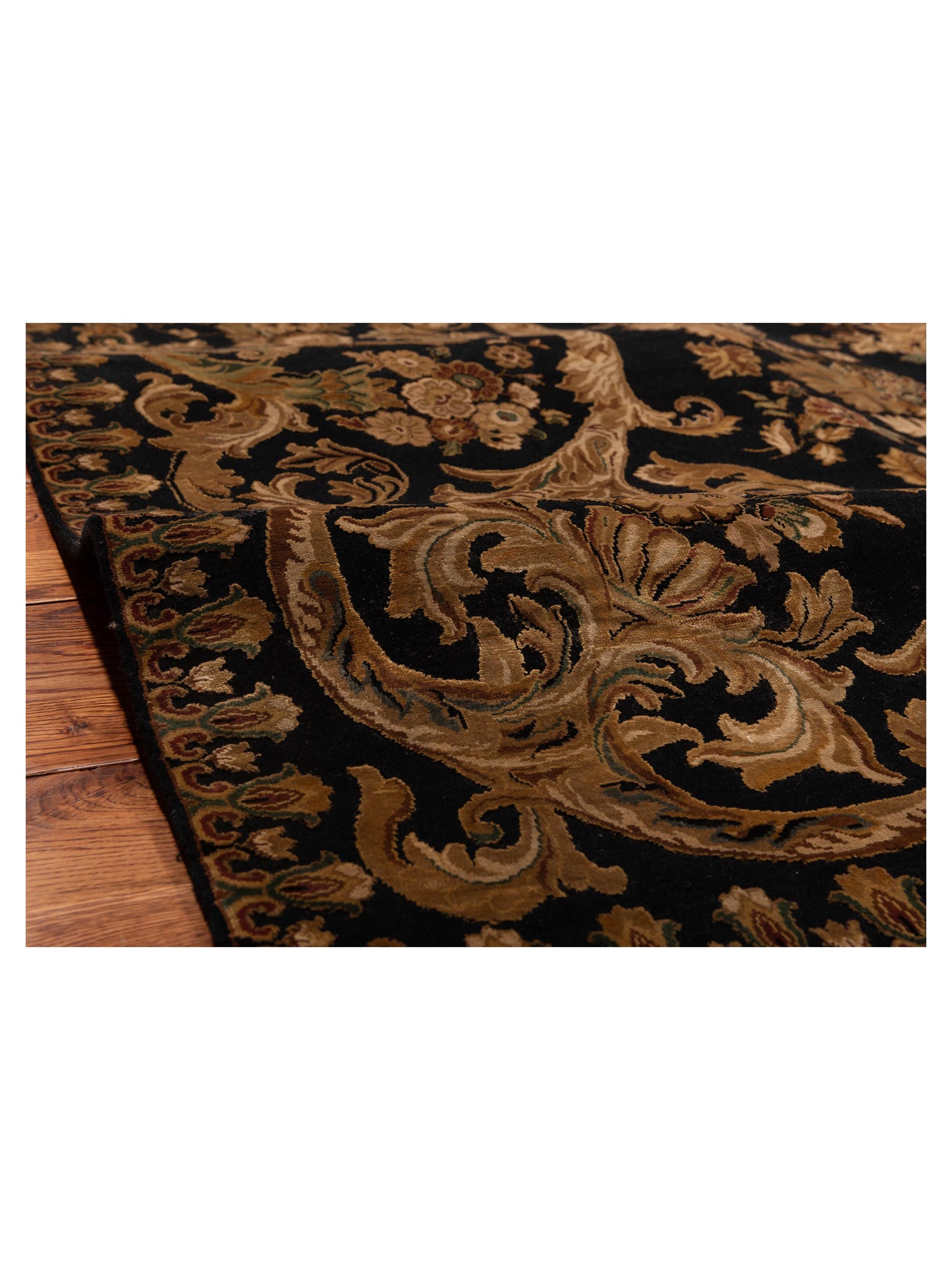 Imperial Silk 146438 Black Black 9.4x11.10 Hand Knotted Rug