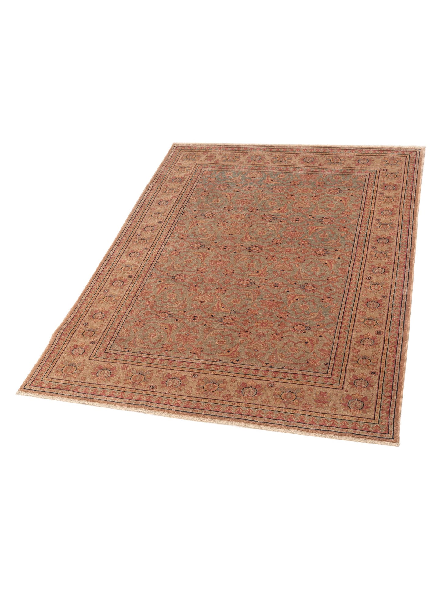 Antique Loom 120623 Silver Gold 6.9x8.10 Hand Knotted Rug
