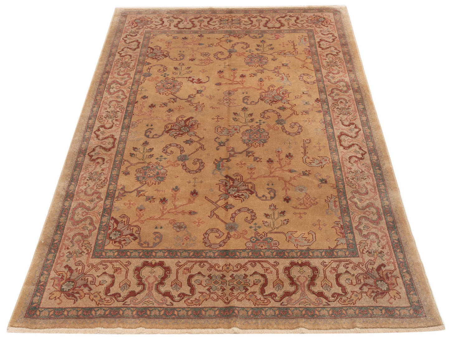 Antique Loom 120655 Camel Beige 6.8x8.4 Hand Knotted Rug