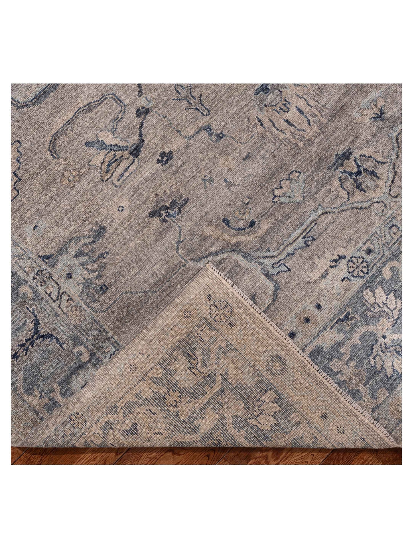 Angora Oushak 156179 Gray Blue 8.4x9.10 Hand Knotted Rug