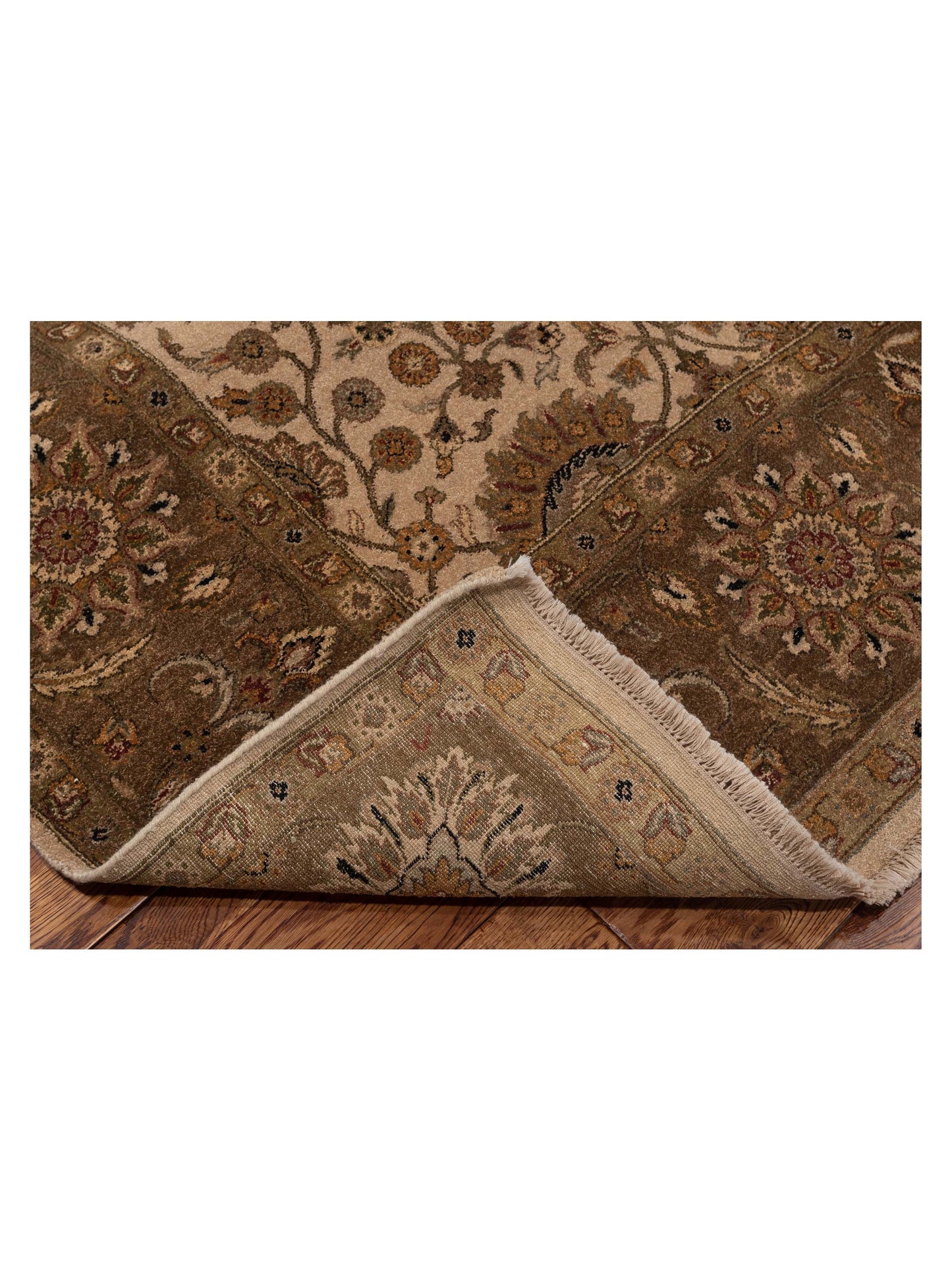 Haji Jalili 111270 Ivory Brown 7.6x10.10 Hand Knotted Rug