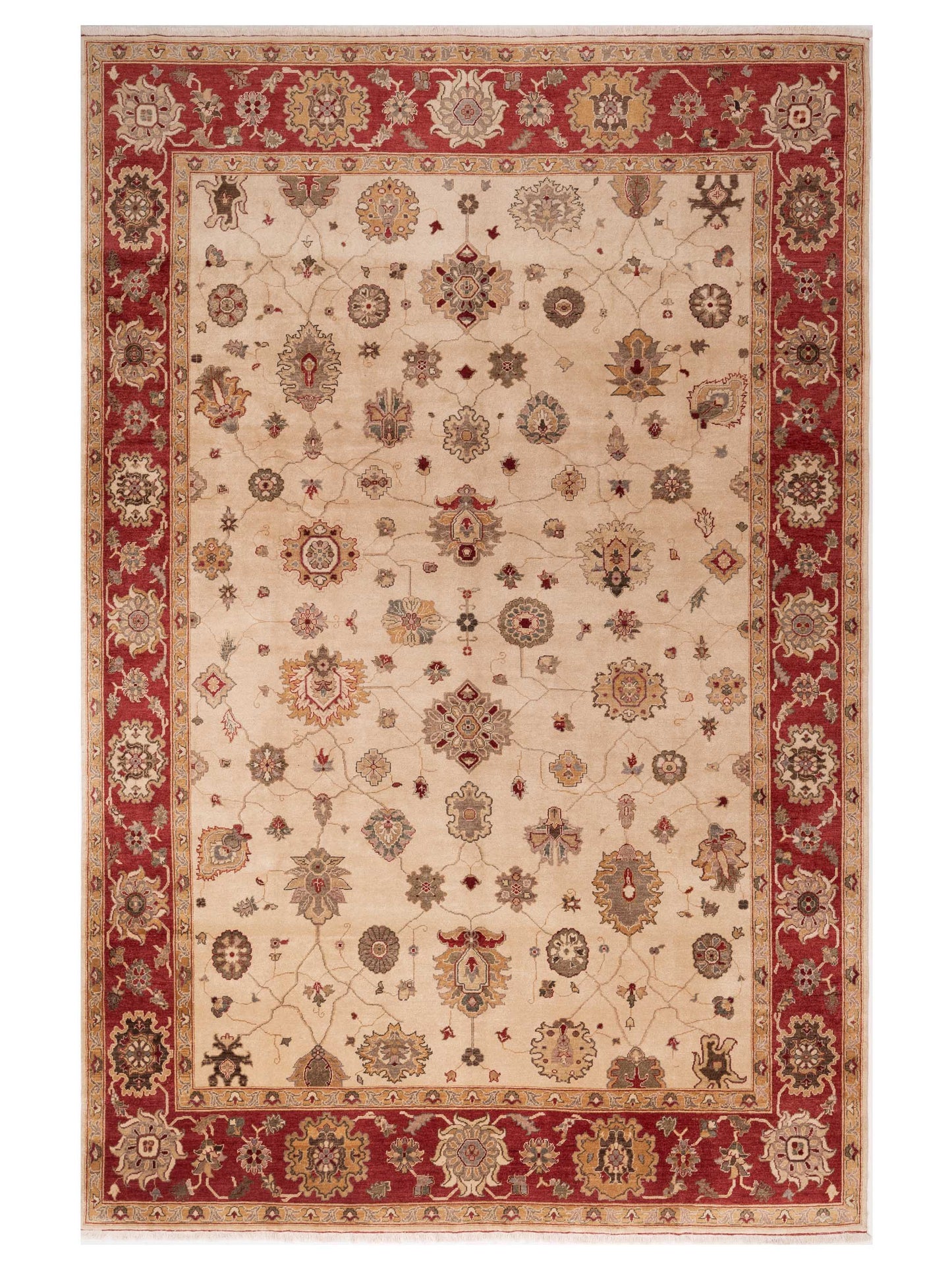 Pasha Turkish Elvan  Ivory Red Traditional
