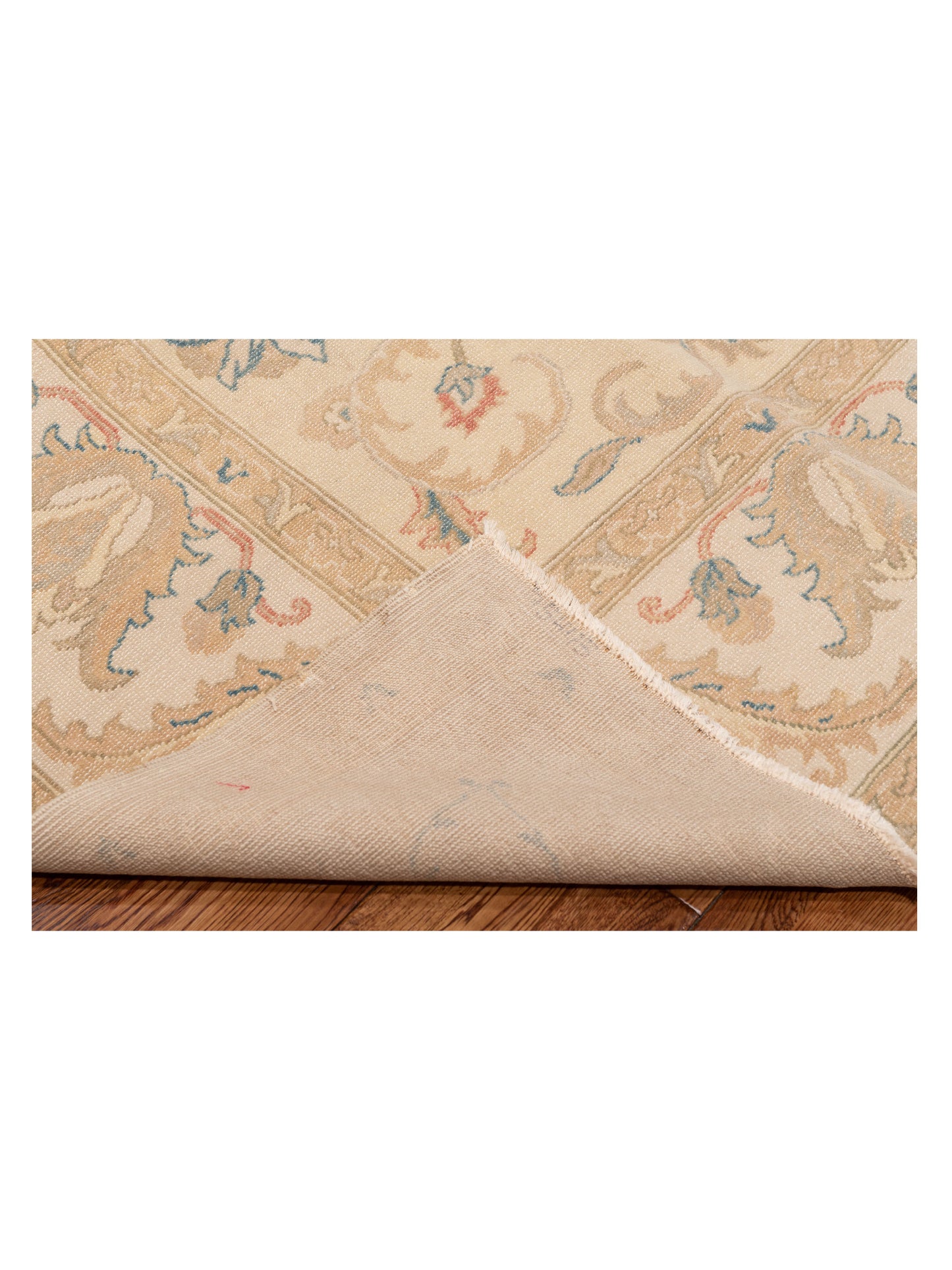 Turkish Elvan 75445 Ivory Ivory 9x11.1 Hand Knotted Rug