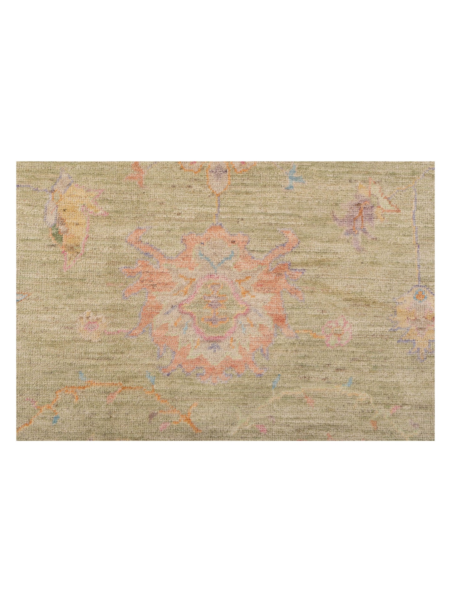 Angora Oushak 149678 Green Pink 10x13.6 Hand Knotted Rug