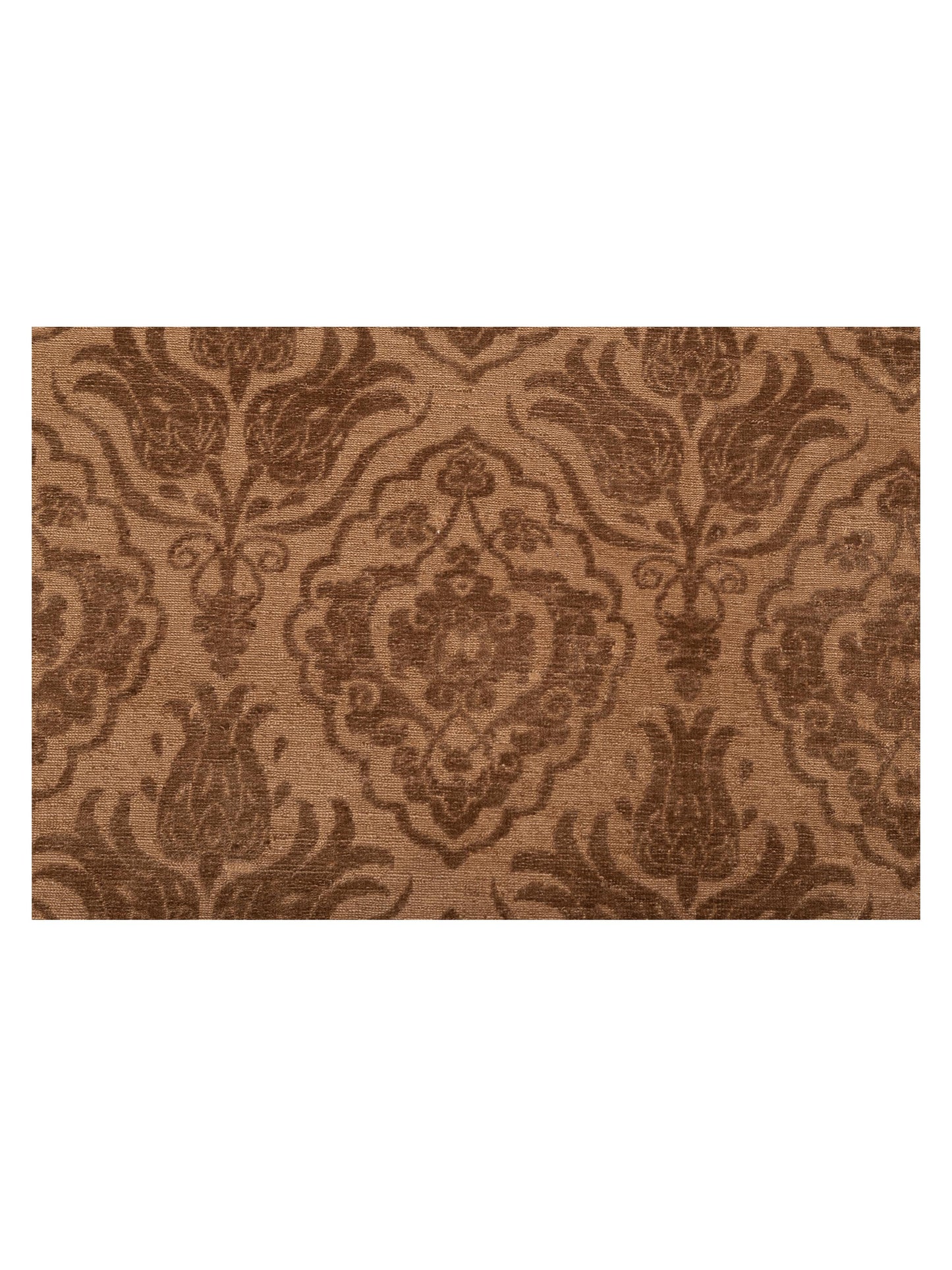 Defne Tulip Dark Brown Brown 9.4x11.11 Hand Knotted Rug