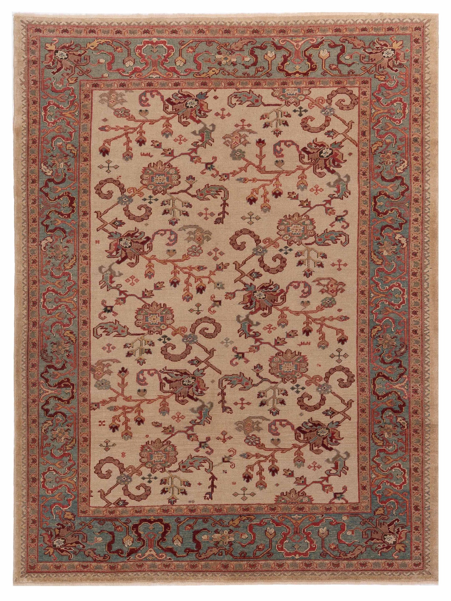 Pasha Antique Loom  Ivory Blue Traditional