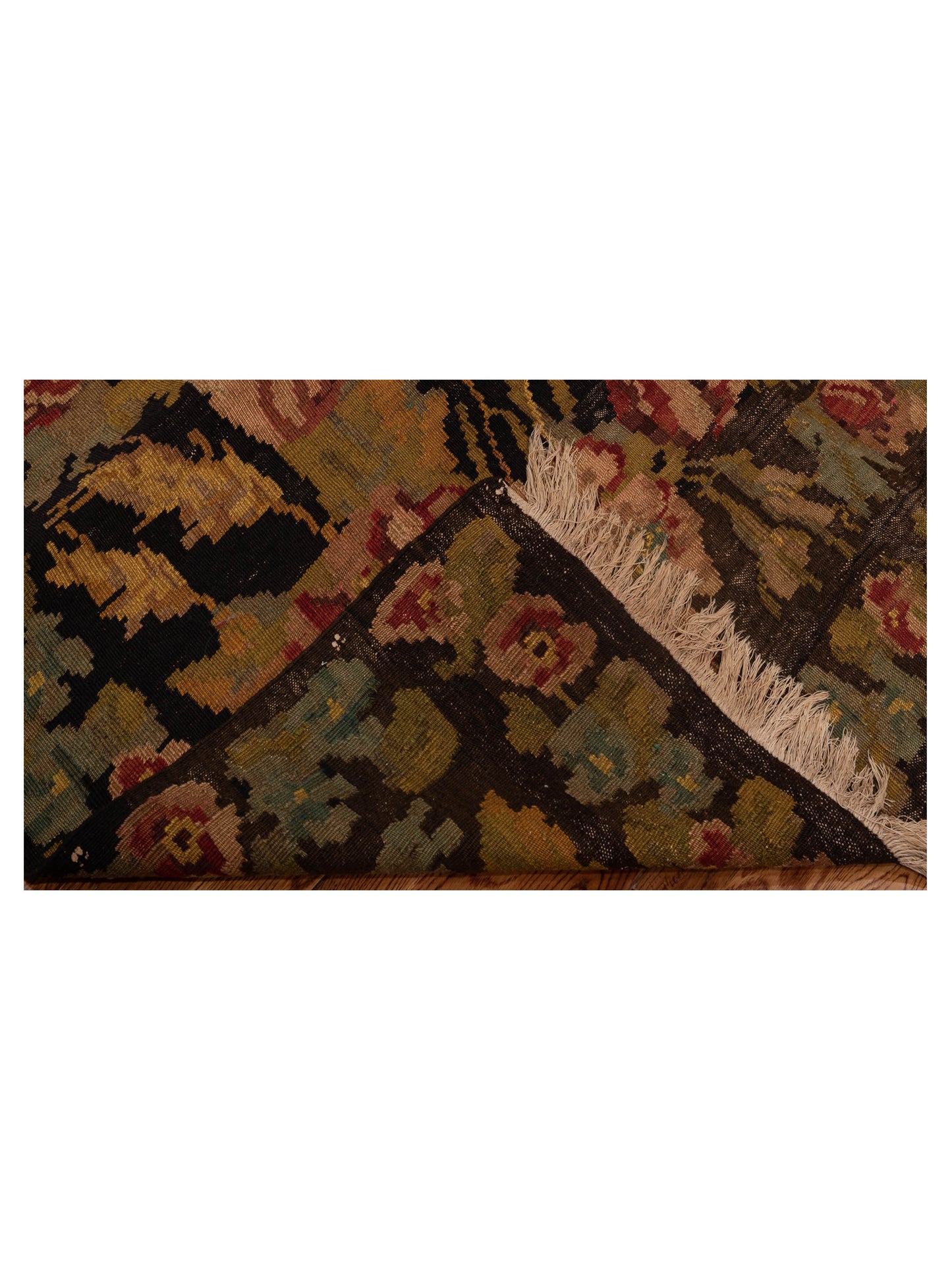 Old Basserabian Kilim 80434 Black 6.5x9.8 Hand Woven Rug
