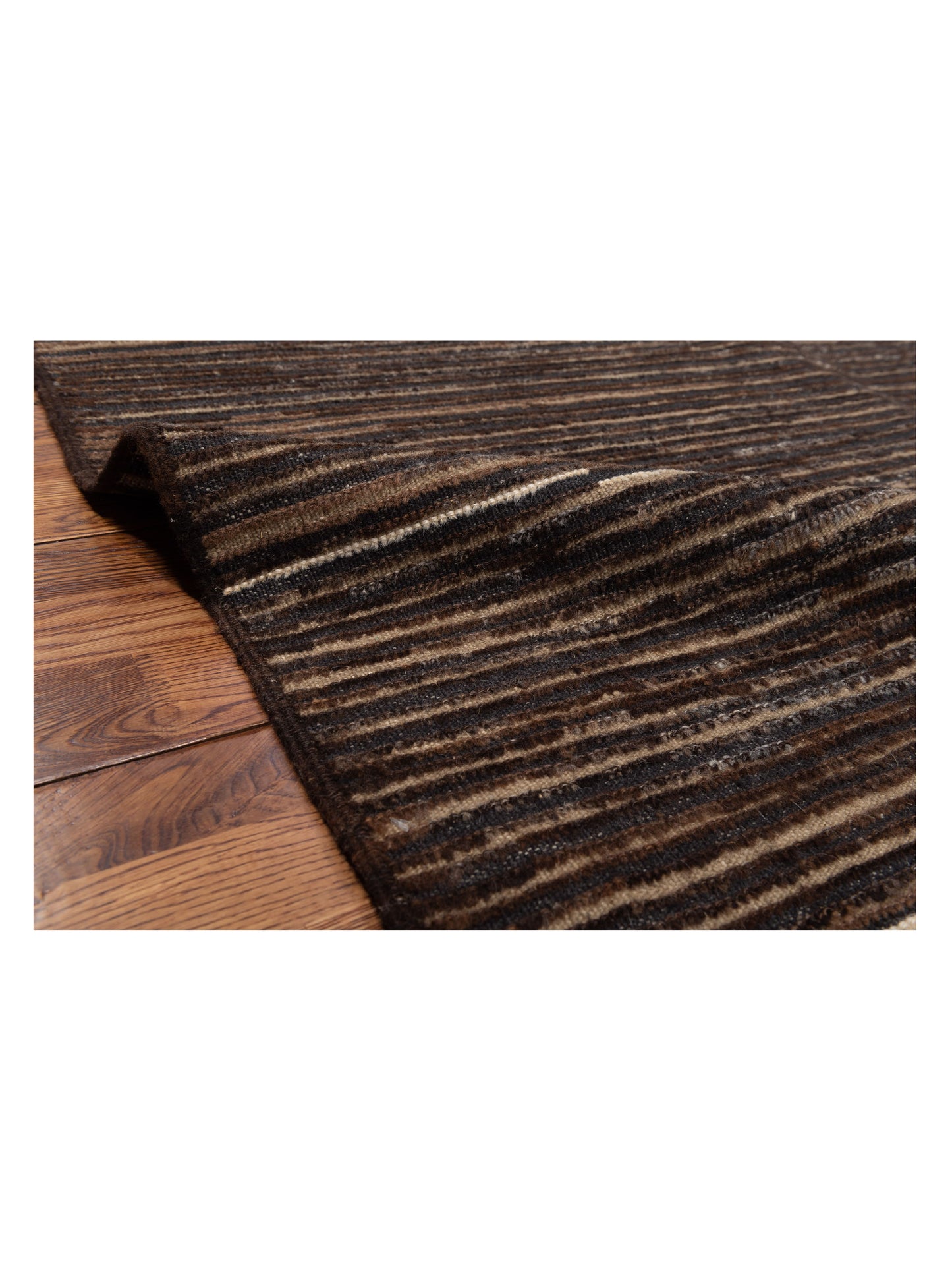Atlas 134501 Charcoal Brown 7.10x9.10 Hand Knotted Rug