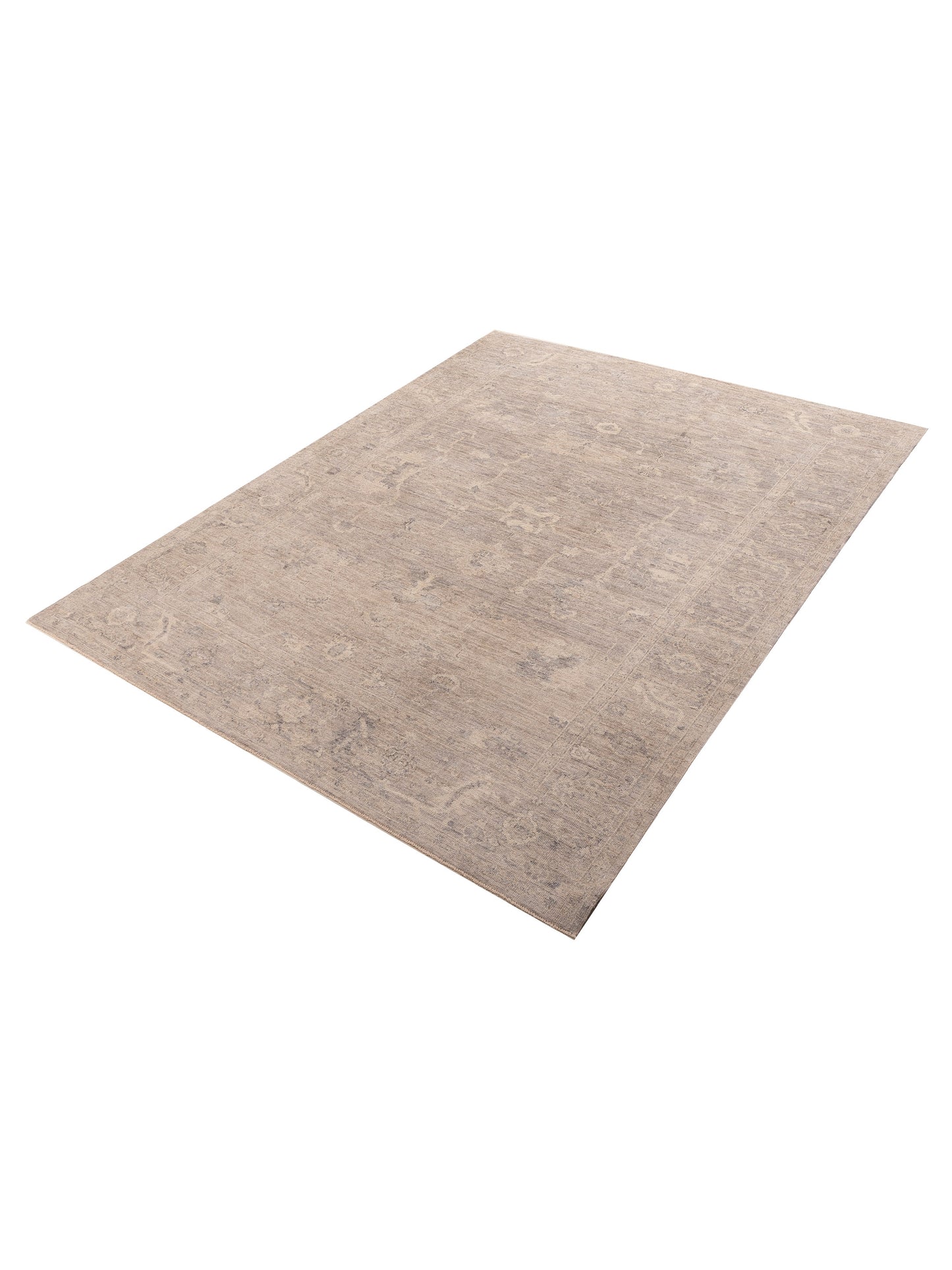 Angora Oushak 156017 Gray Gray 9.2x11.11 Hand Knotted Rug