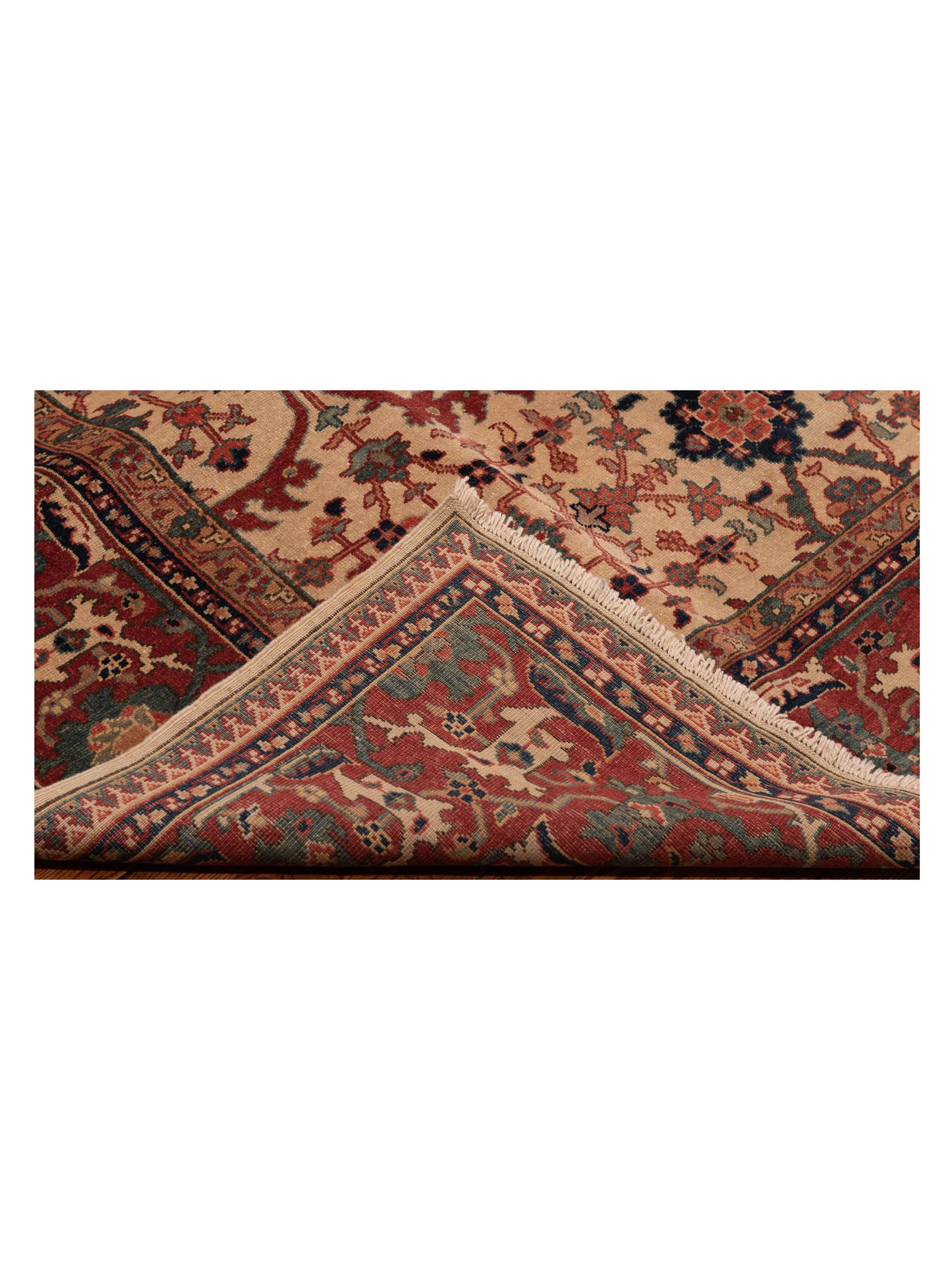 Antique Loom 147424 Ivory Red 6.6x8 Hand Knotted Rug