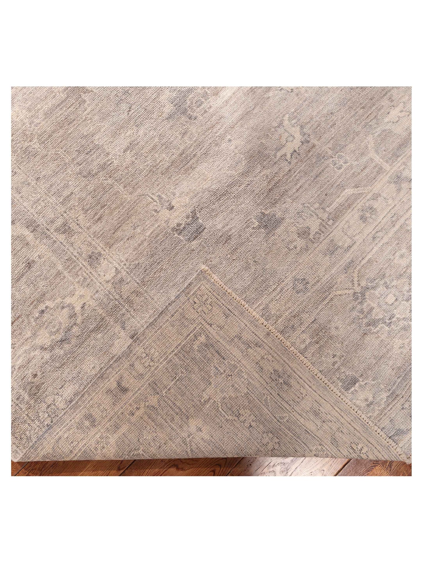 Angora Oushak 156033 Gray Gray 11.5x15.8 Hand Knotted Rug