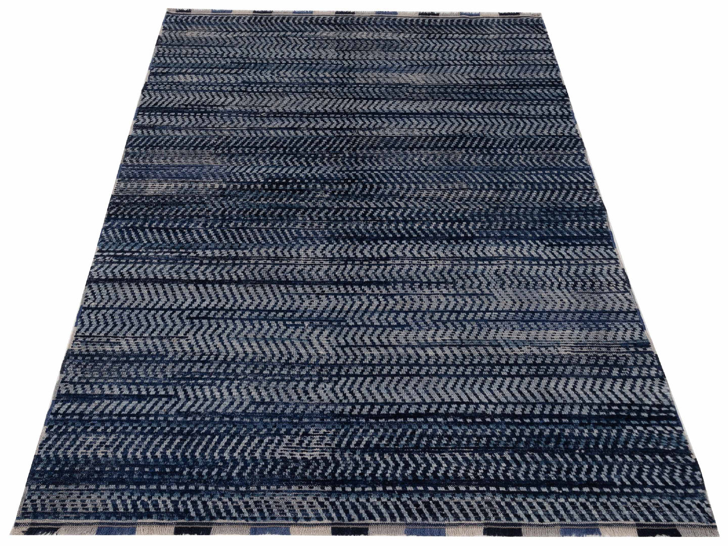Atlas 149667 Indigo Gray 6.1x9.1 Hand Knotted Rug