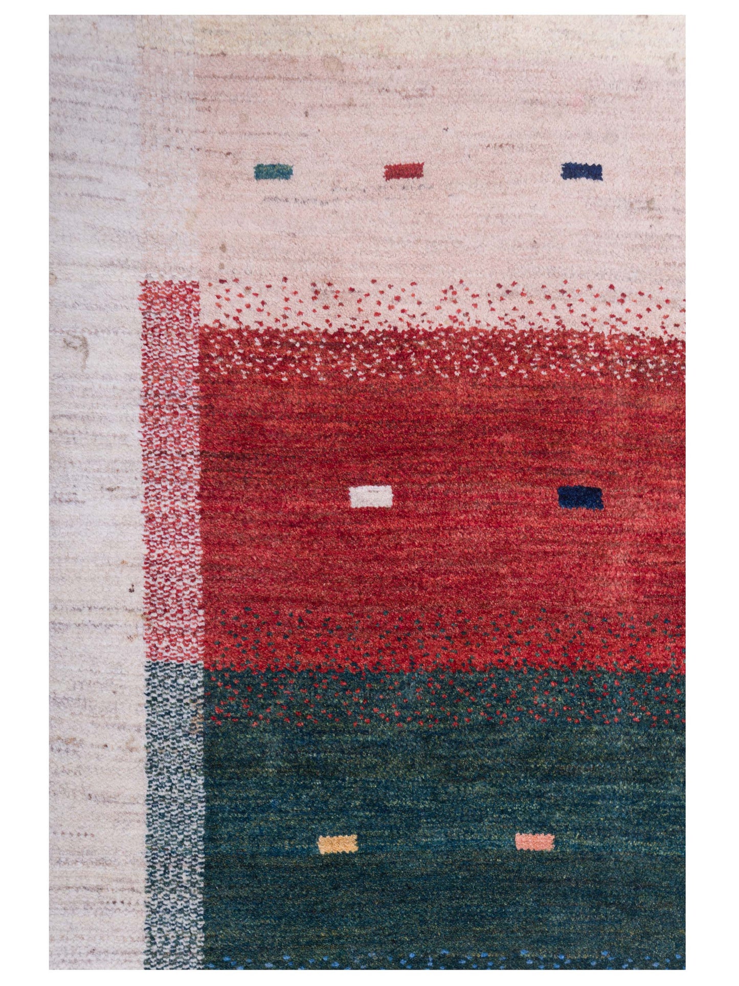 Modern Gabbeh 81417 Ivory Beige 4.1x6 Hand Knotted Rugs