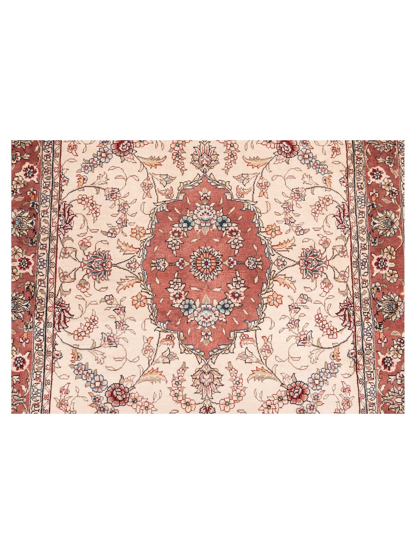 Pure Silk 118048 Ivory Pink 2.7x10 Hand Knotted Rug