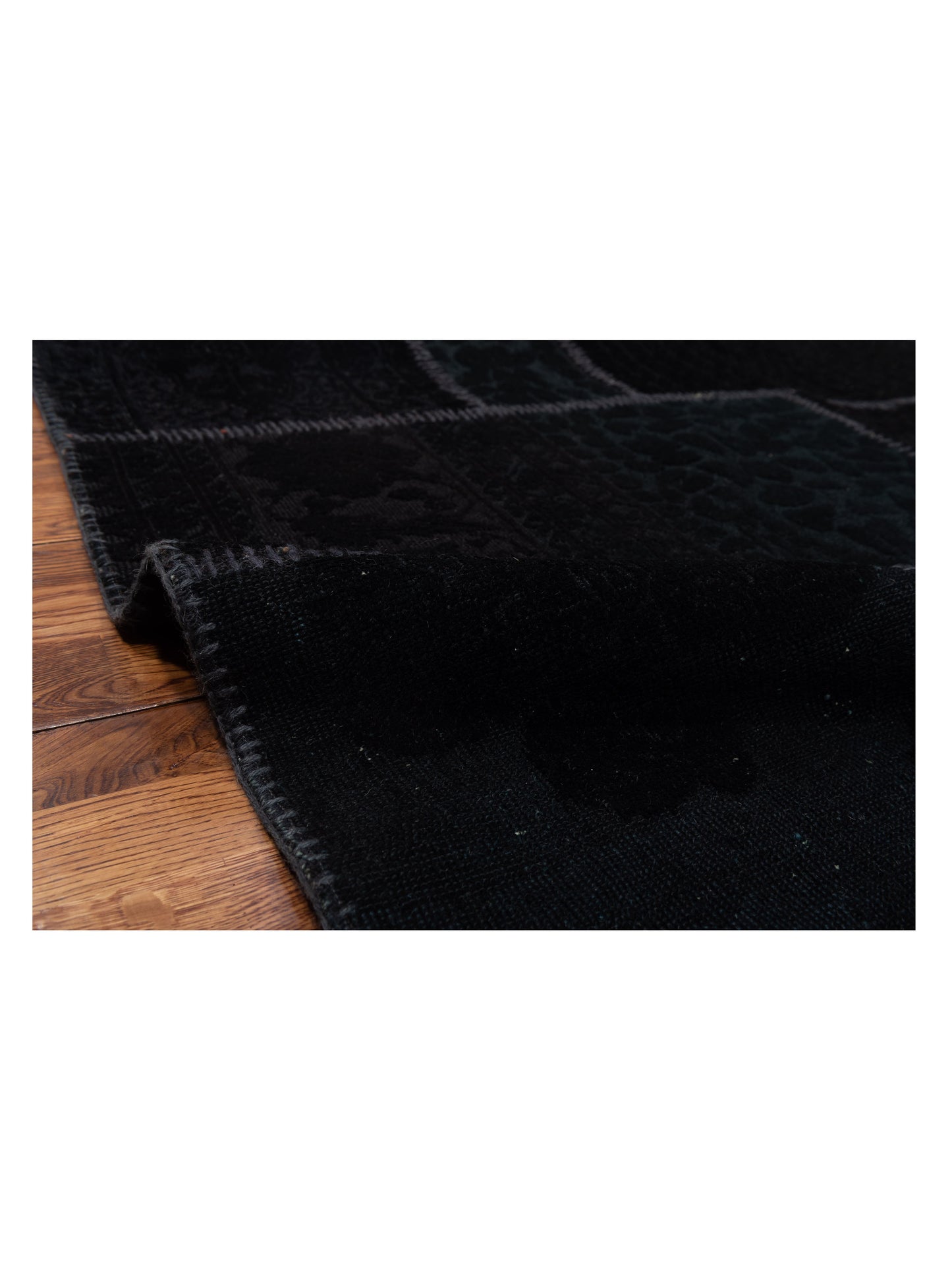 Turkish Vestige Patchwork 109476 Black 6.6x10 Hand Knotted Rug