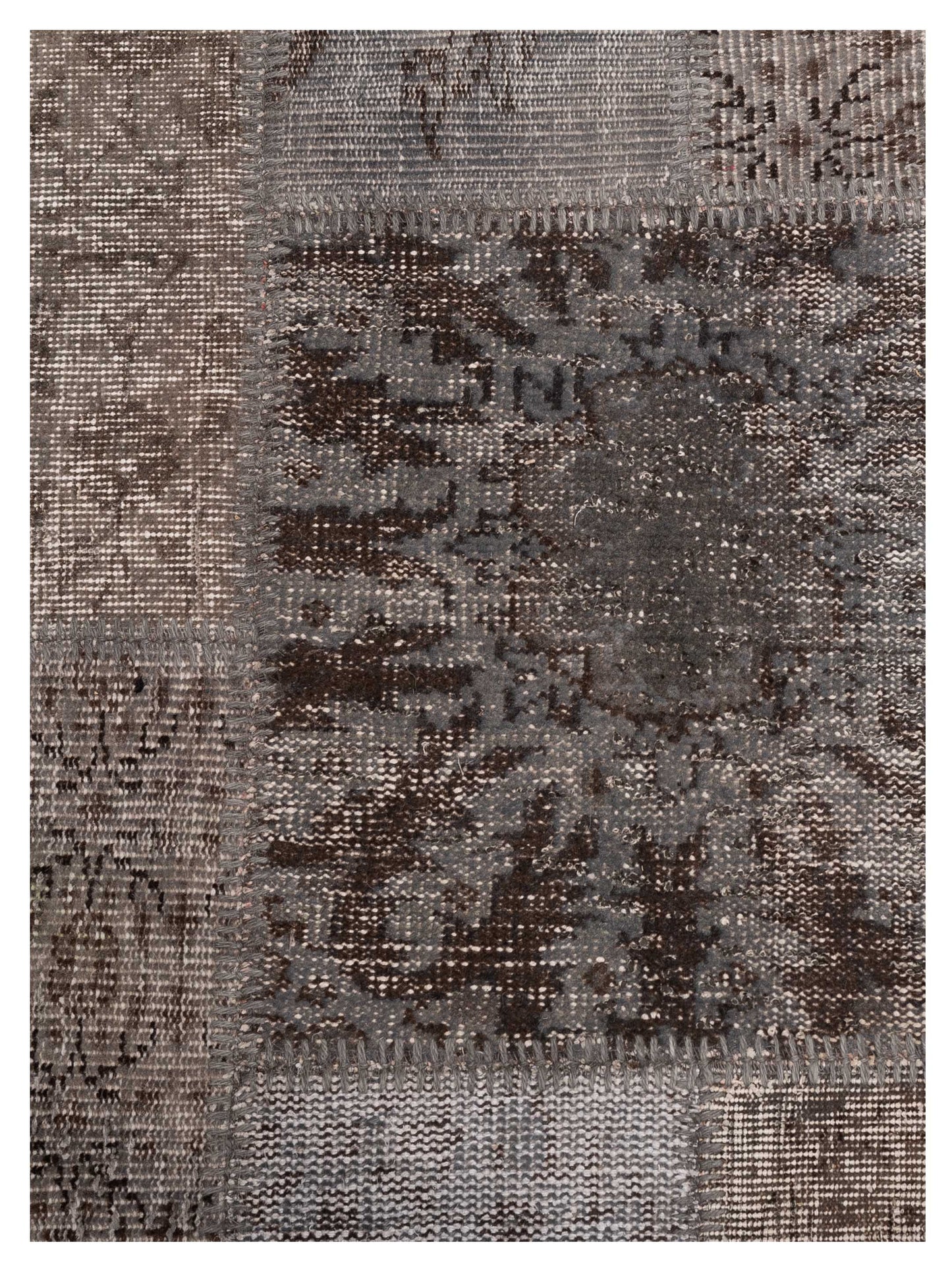 Turkish Vestige Patchwork 130969 Gray 8x9.11 Hand Knotted Rug