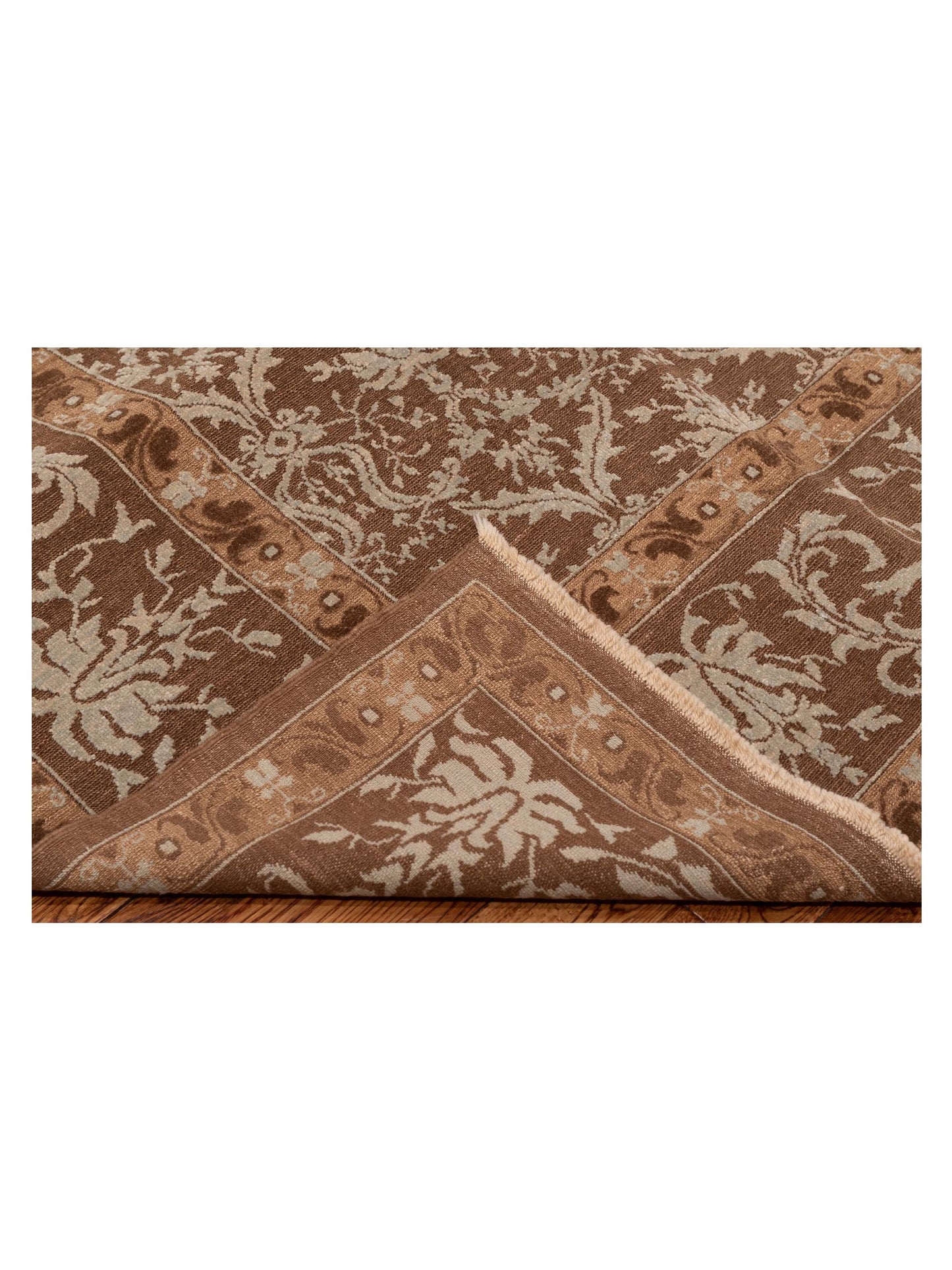 Defne Begonia Brown Brown 9.4x11.11 Hand Knotted Rug