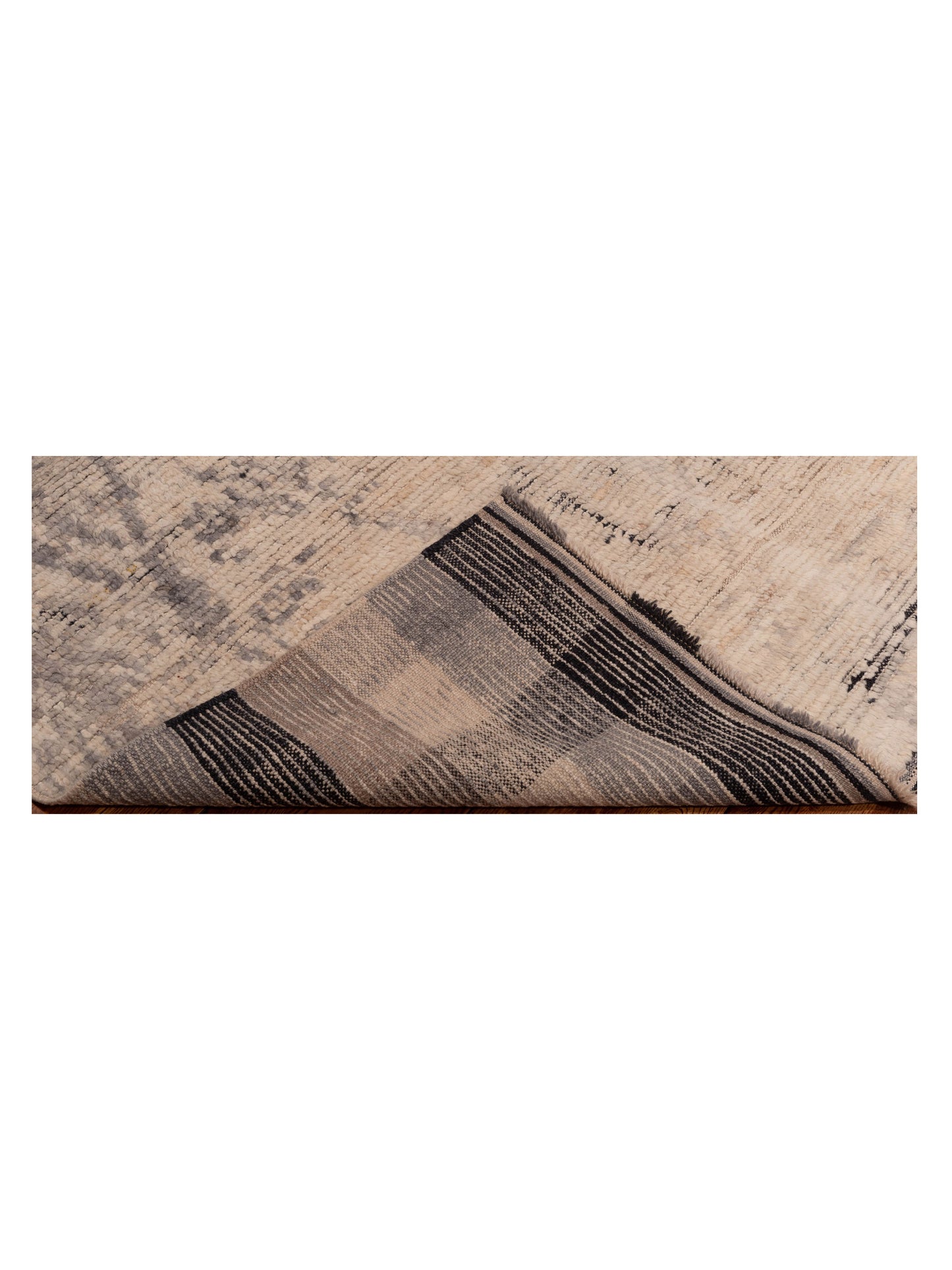 Atlas 148157 Ivory Black 6.1x8.9 Hand Knotted Rug