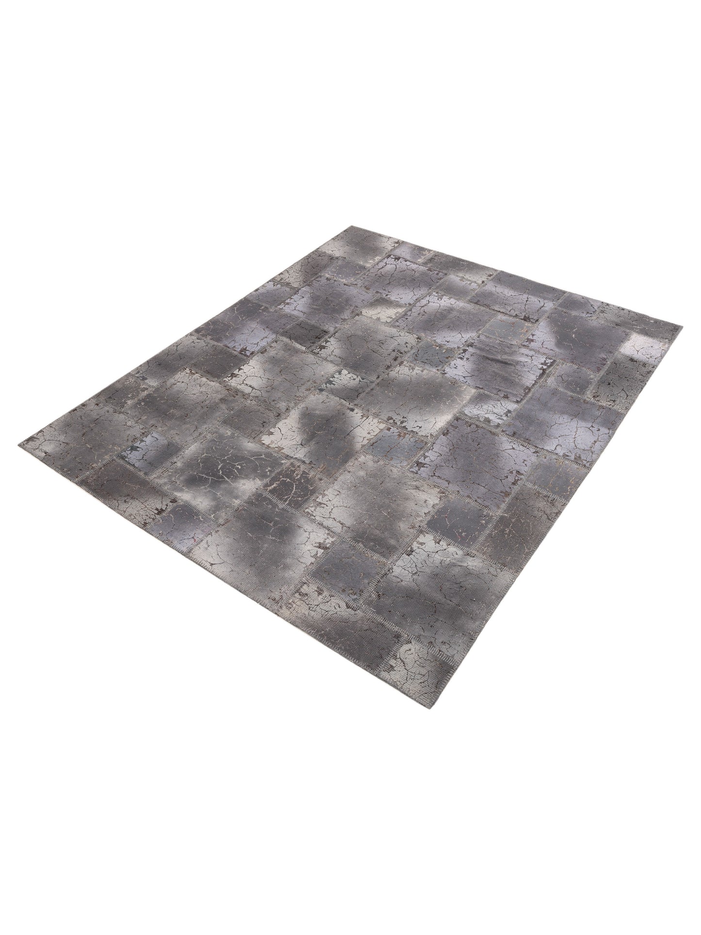 Turkish Vestige Patchwork 129041 Gray 8.3x9.10 Hand Knotted Rug