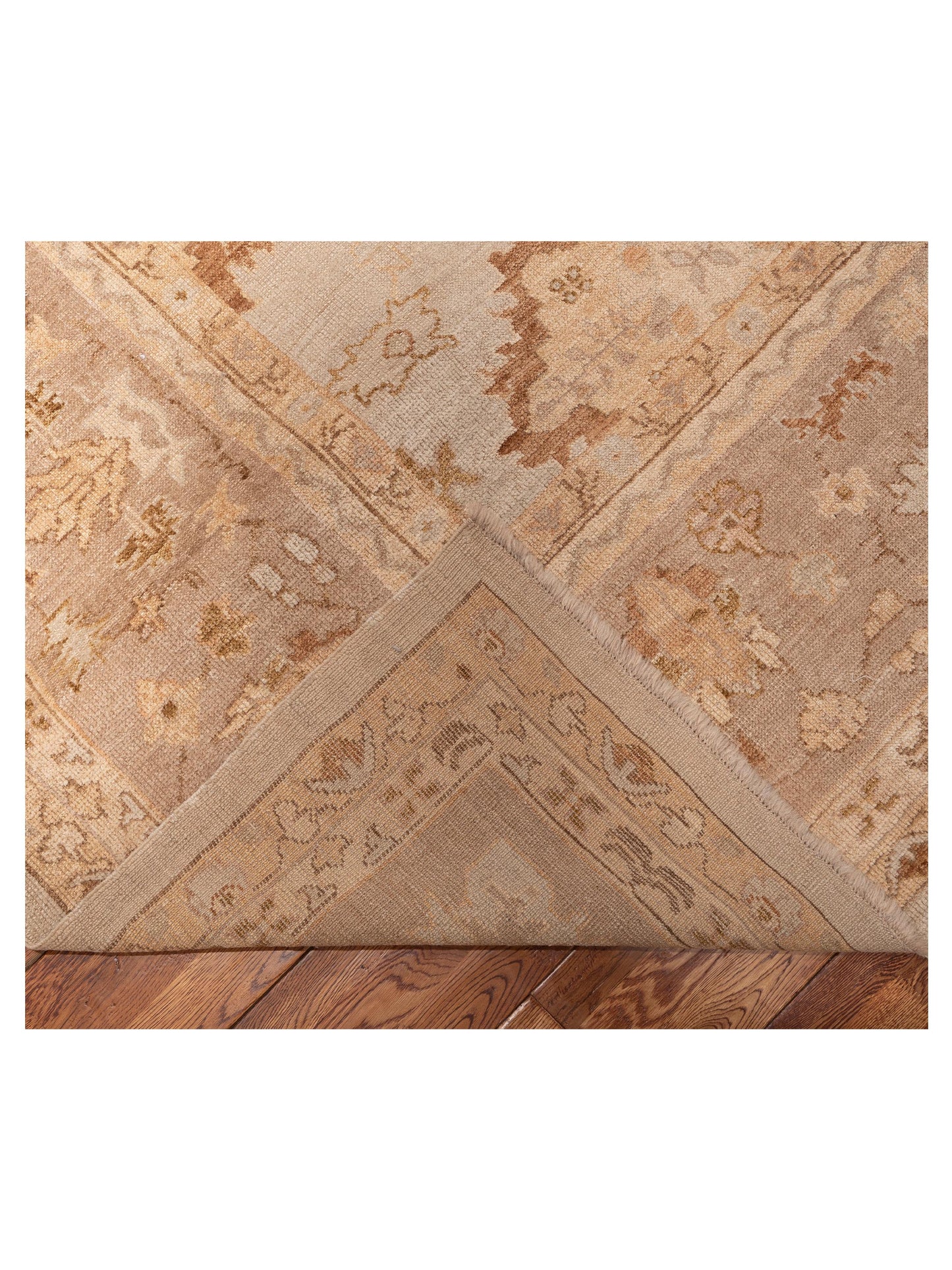 Angora Oushak 153606 Ivory Ice Blue 13.2x16.4 Hand Knotted Rug