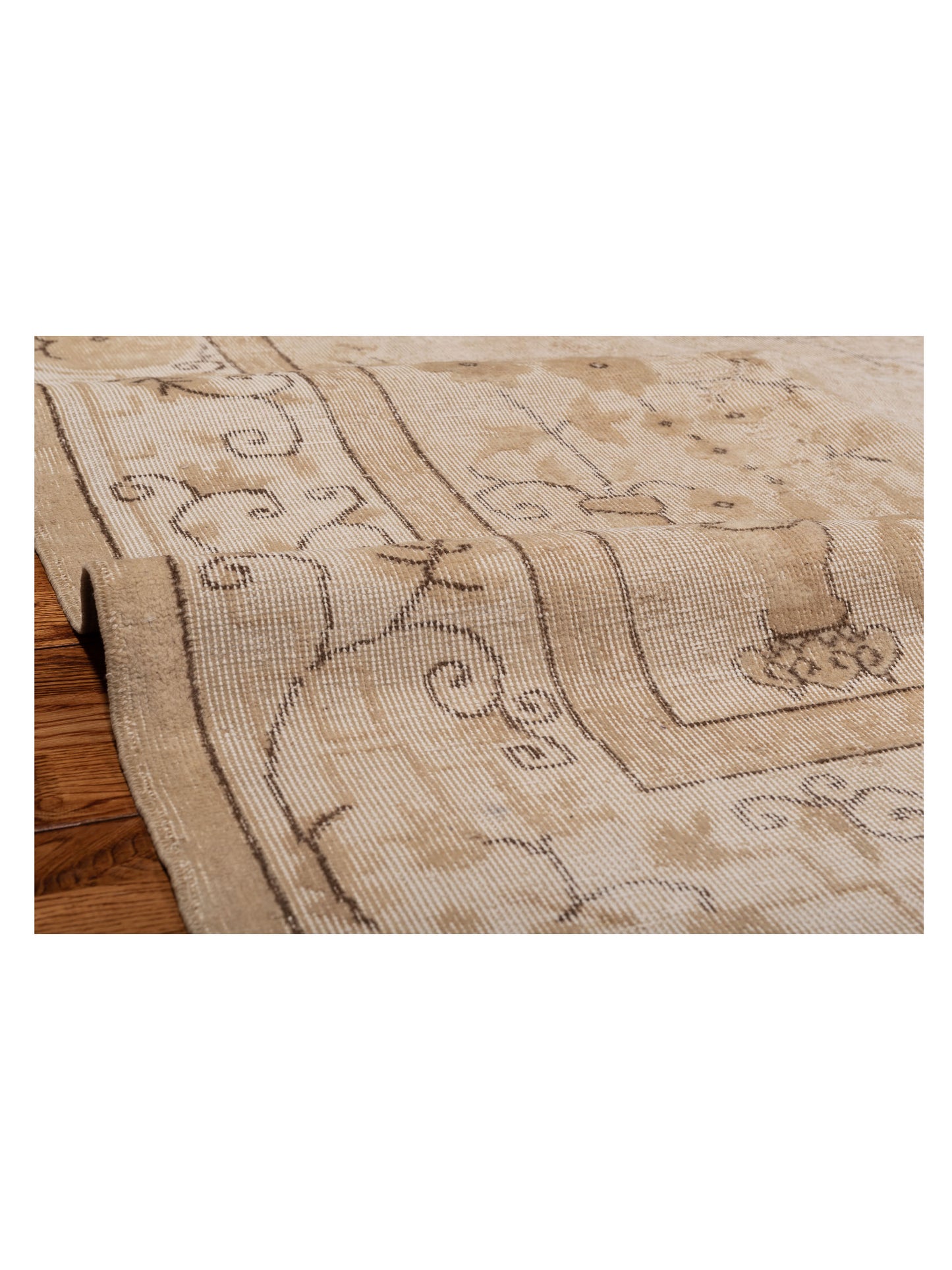 Vintage 122692 Beige 8.8x12.1 Hand Knotted Rug