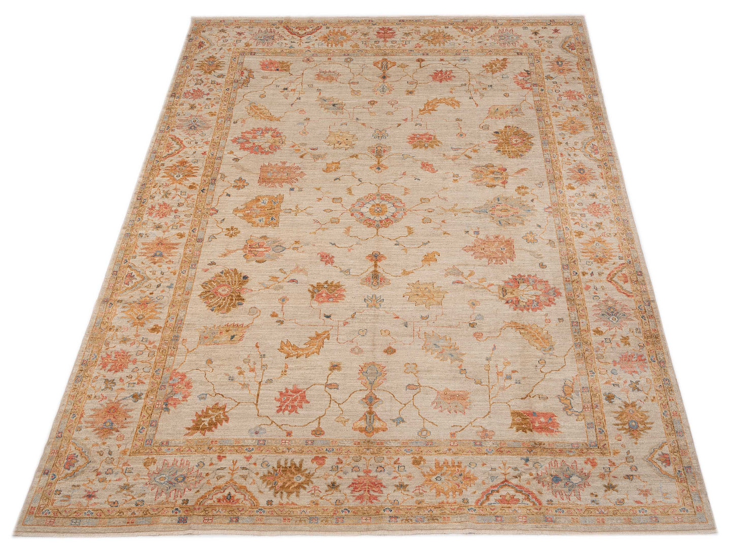 Angora Oushak 149410 Ivory Ivory 11.3x14.10 Hand Knotted Rug