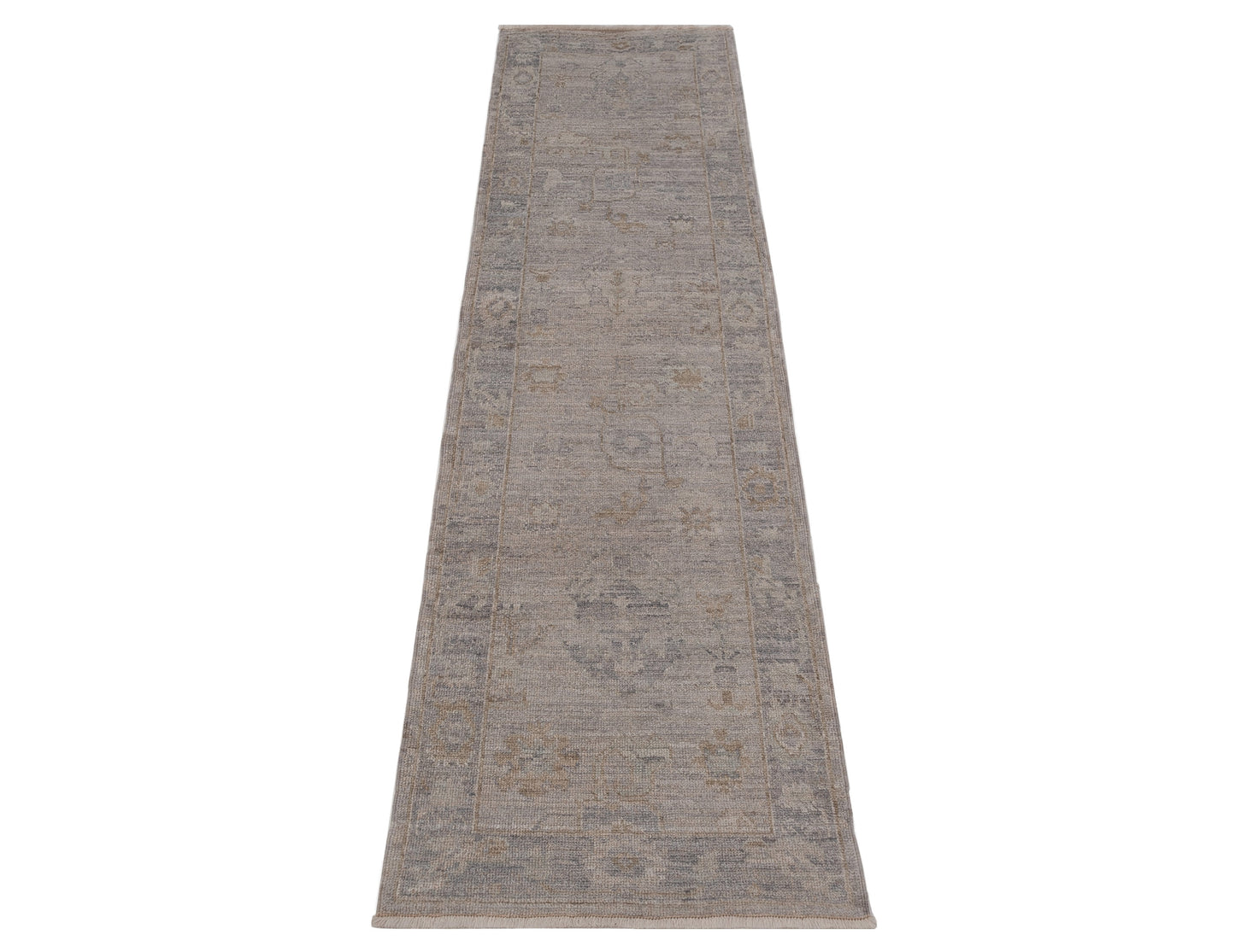 Angora Oushak 149470 Gray Gray 2.8x9.9 Hand Knotted Rug