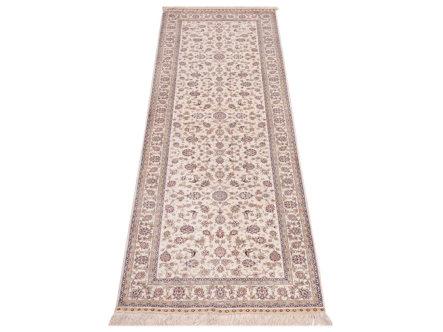 Pure Silk 107113 Ivory Ivory 2.7x8.1 Hand Knotted Rug