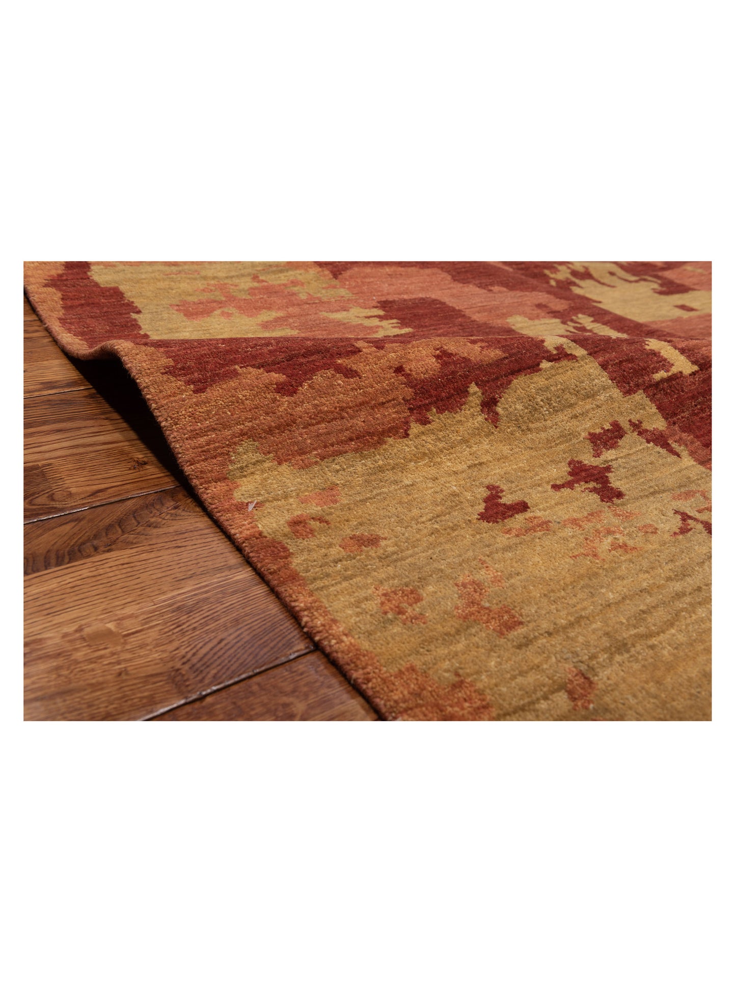 Aurore 120212 Coral Gold 7.9x9.4 Hand Knotted Rug