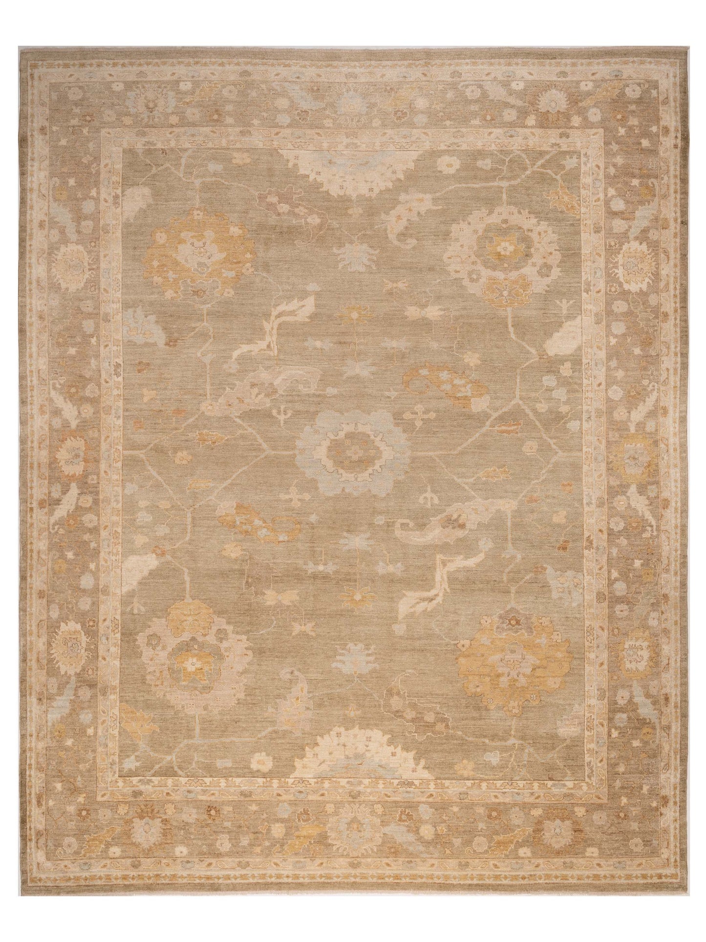 Anadol Angora Oushak  Green Brown Traditional