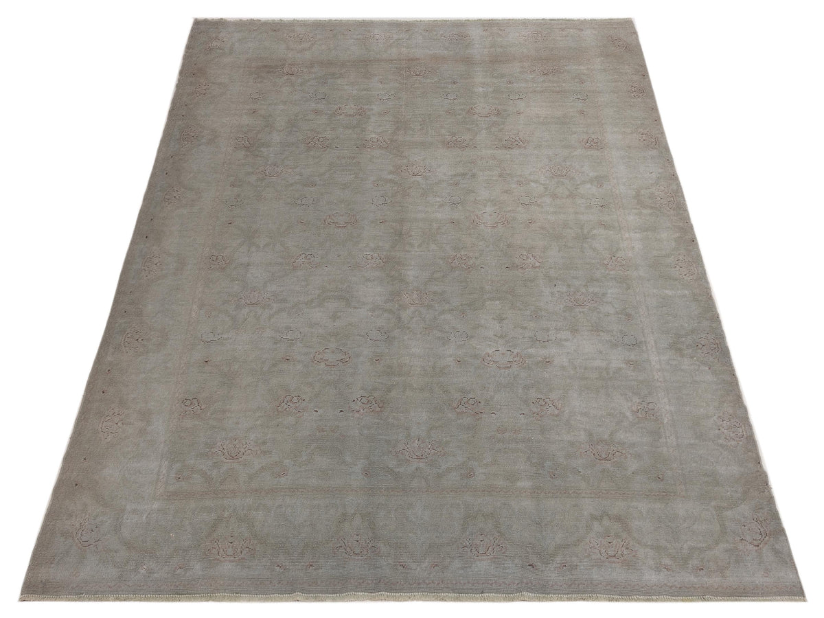 Vintage 107429 Silver 8.5x11.5 Hand Knotted Rug
