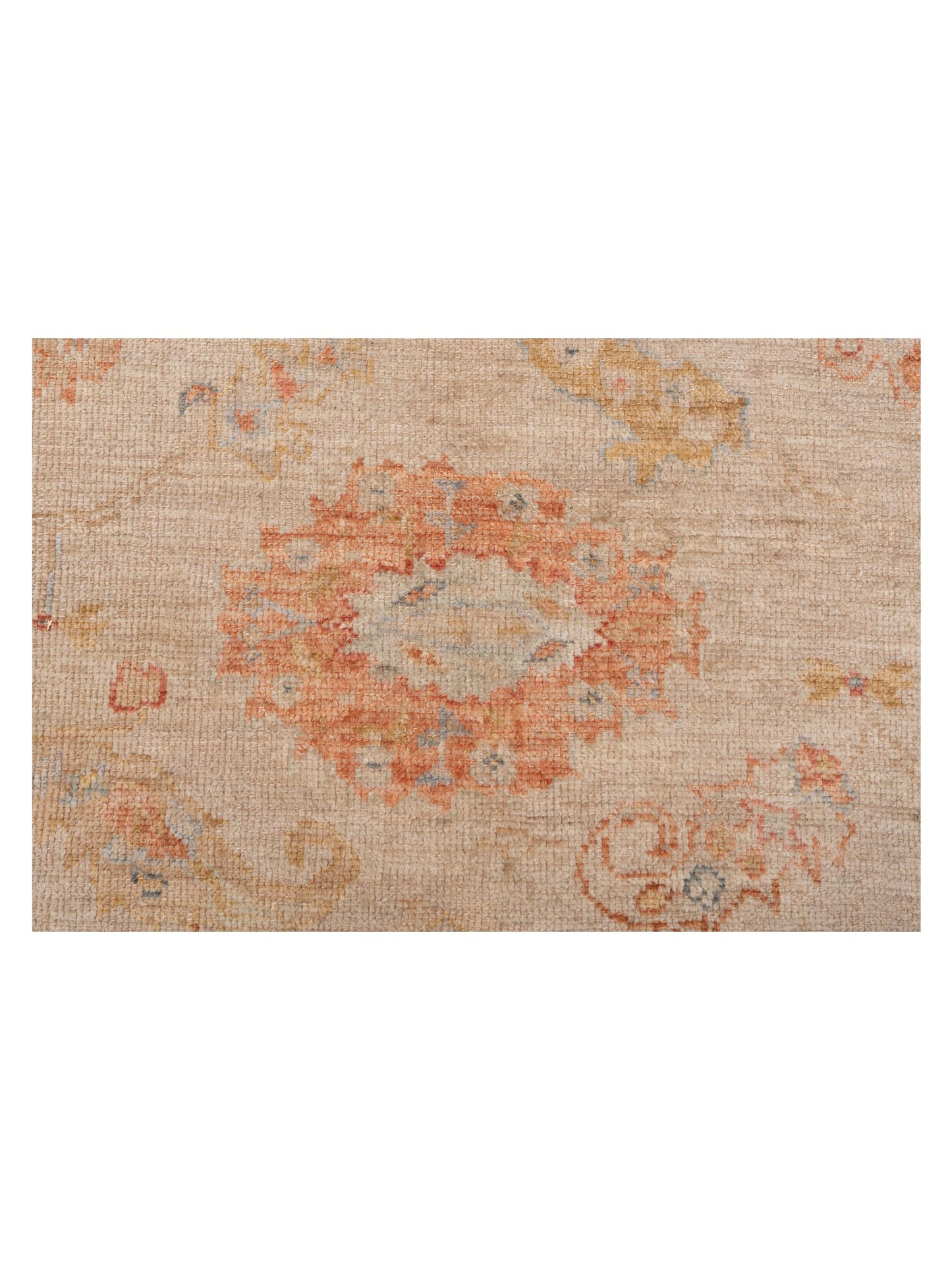 Angora Oushak 149291 Beige Rust 6.1x13.7 Hand Knotted Rug