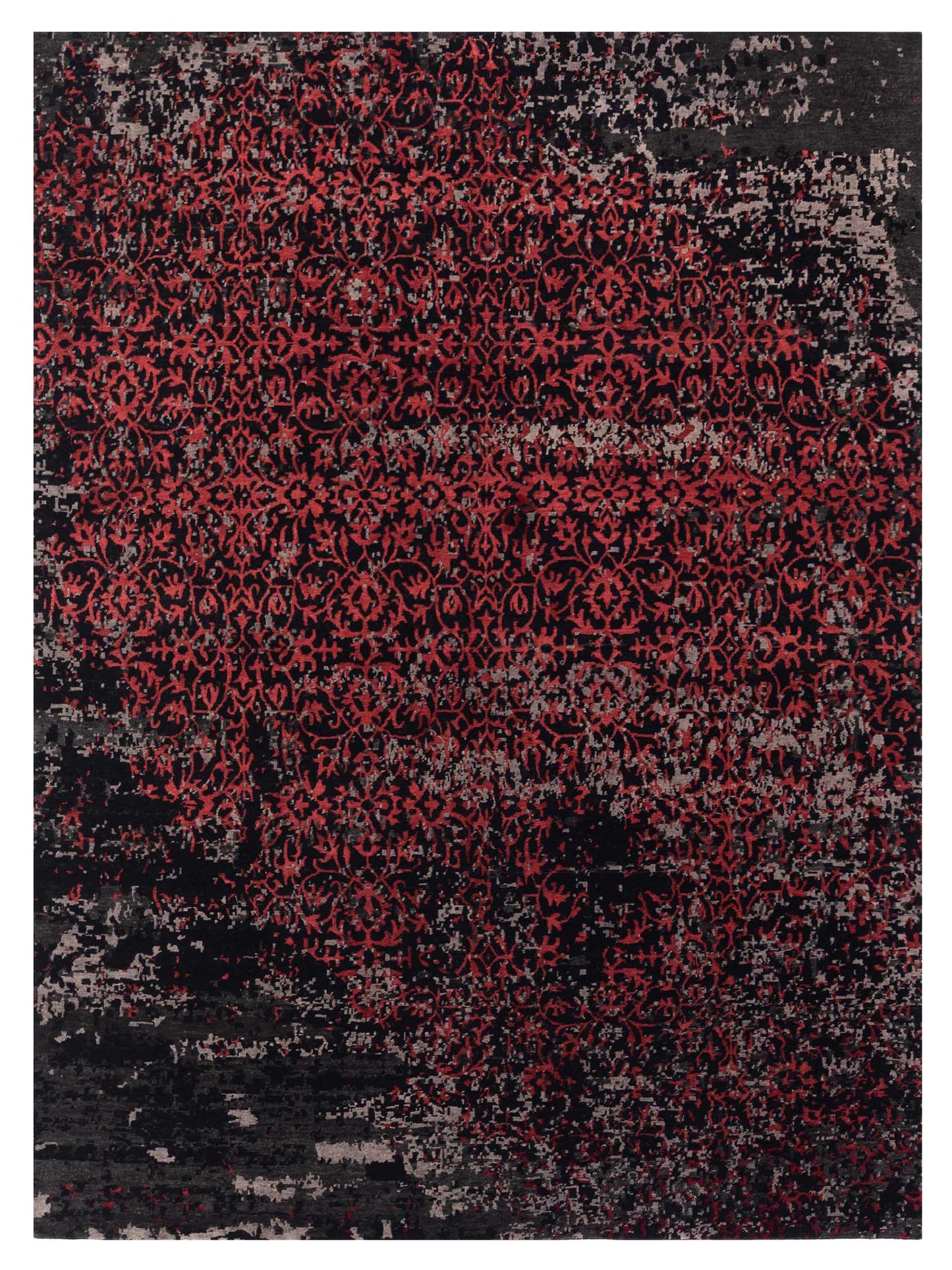 Siena Tibetino  Charcoal Red Contemporary