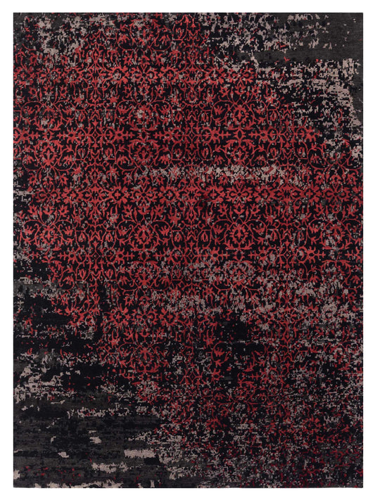 Siena Tibetino  Charcoal Red Contemporary