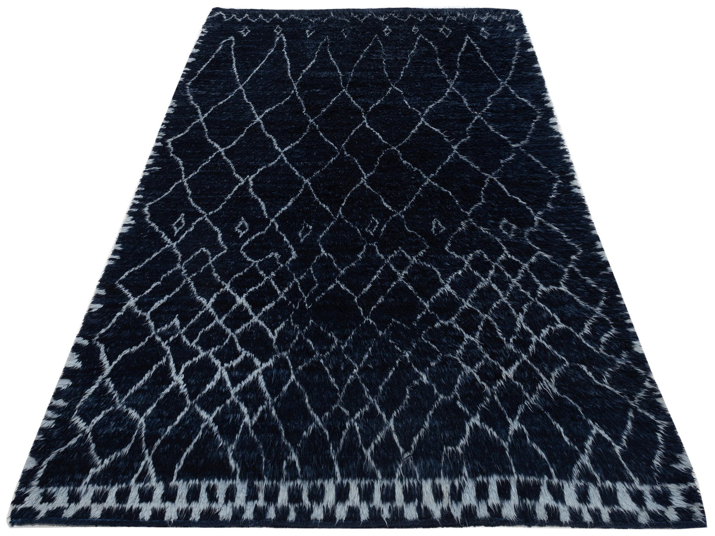 Berber Aspendos Blue Blue 9.3x12.5 Hand Knotted Rug